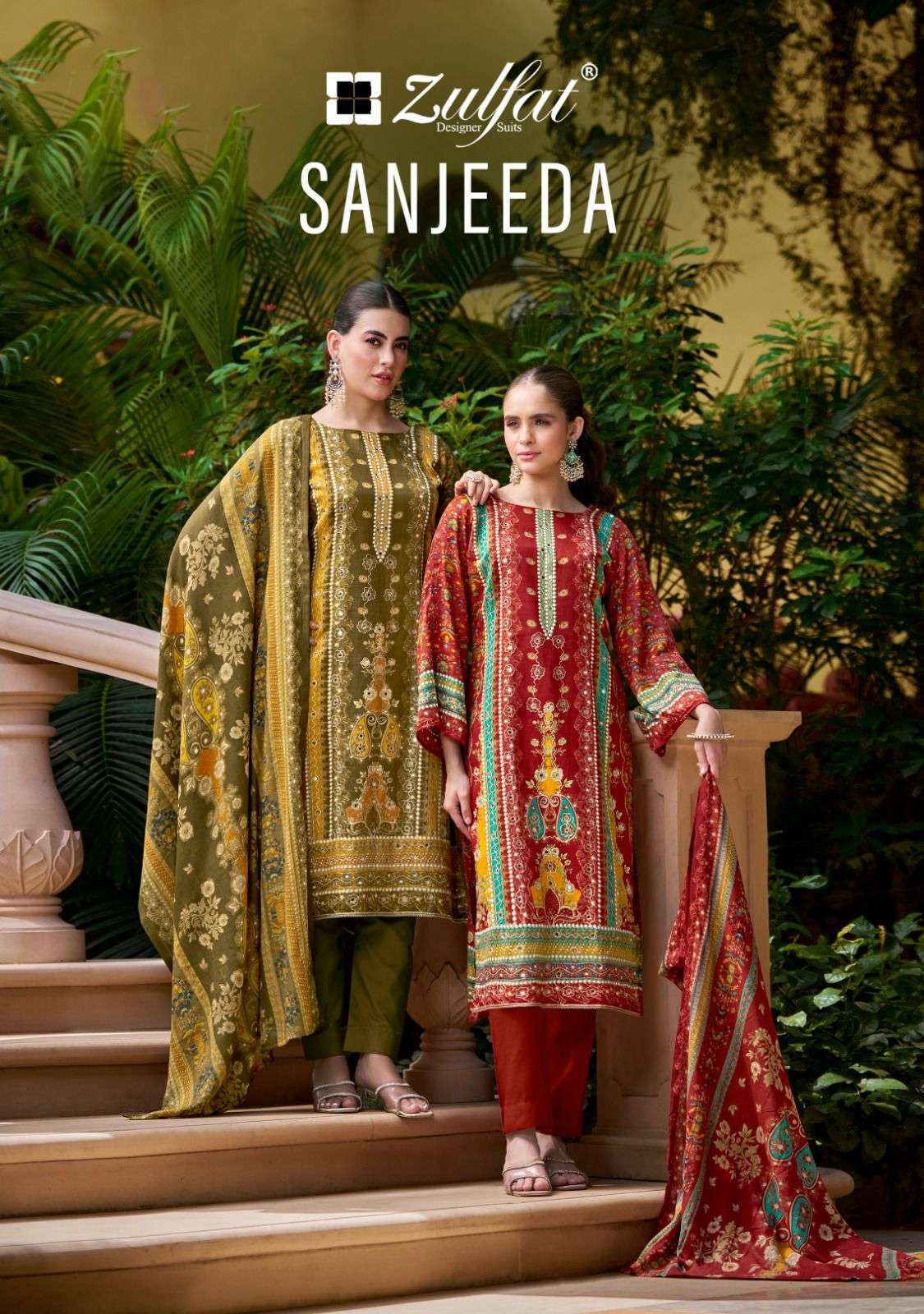 ZULFAT SANJEEDA PURE JAM COTTON SUIT CATALOG WHOLESALER 2024