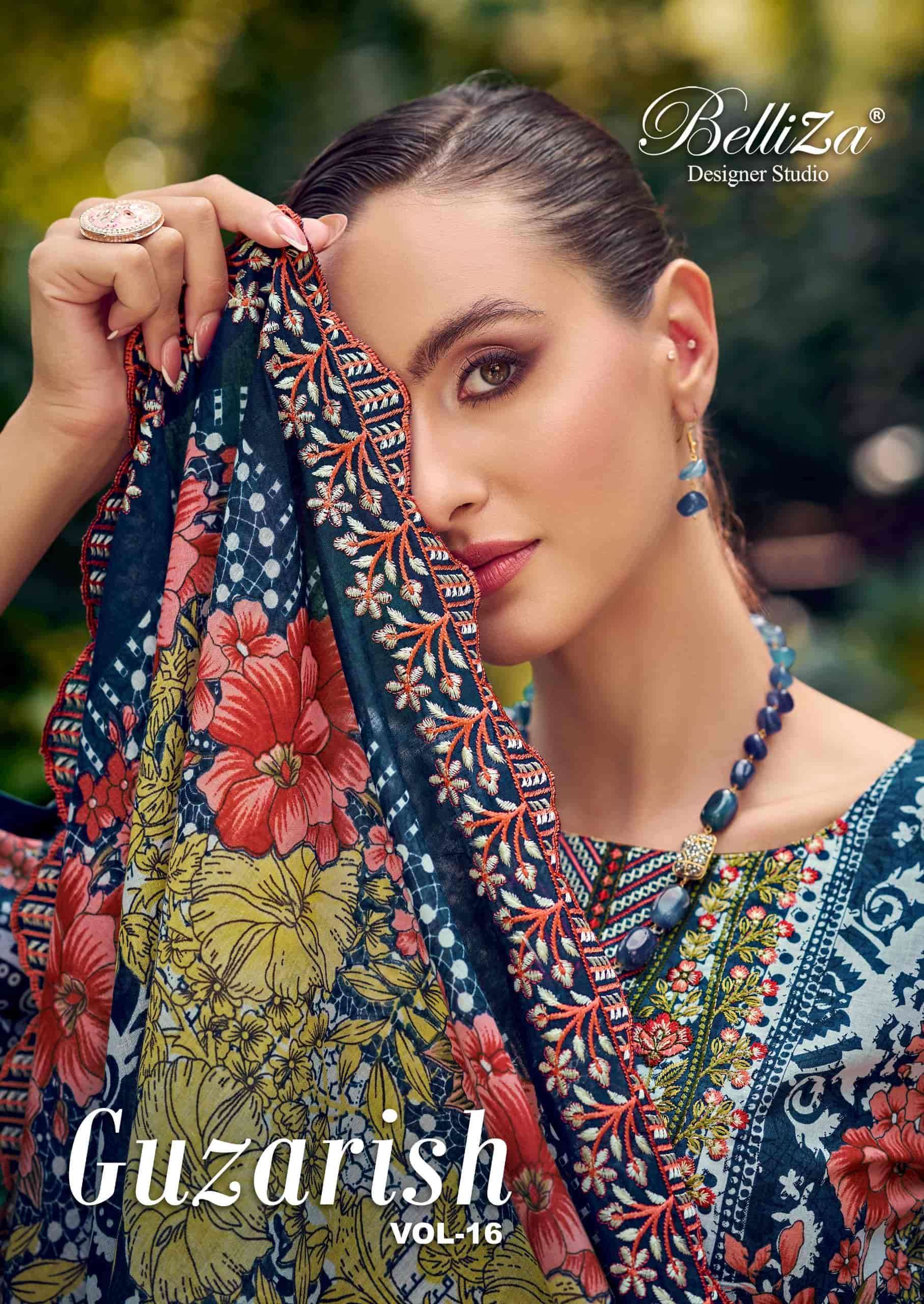 BELLIZA GUZARISH VOL 16 PURE COTTON FANCY LADIES SUIT CATALOGUE WHOLESALE PRICE DEALER 