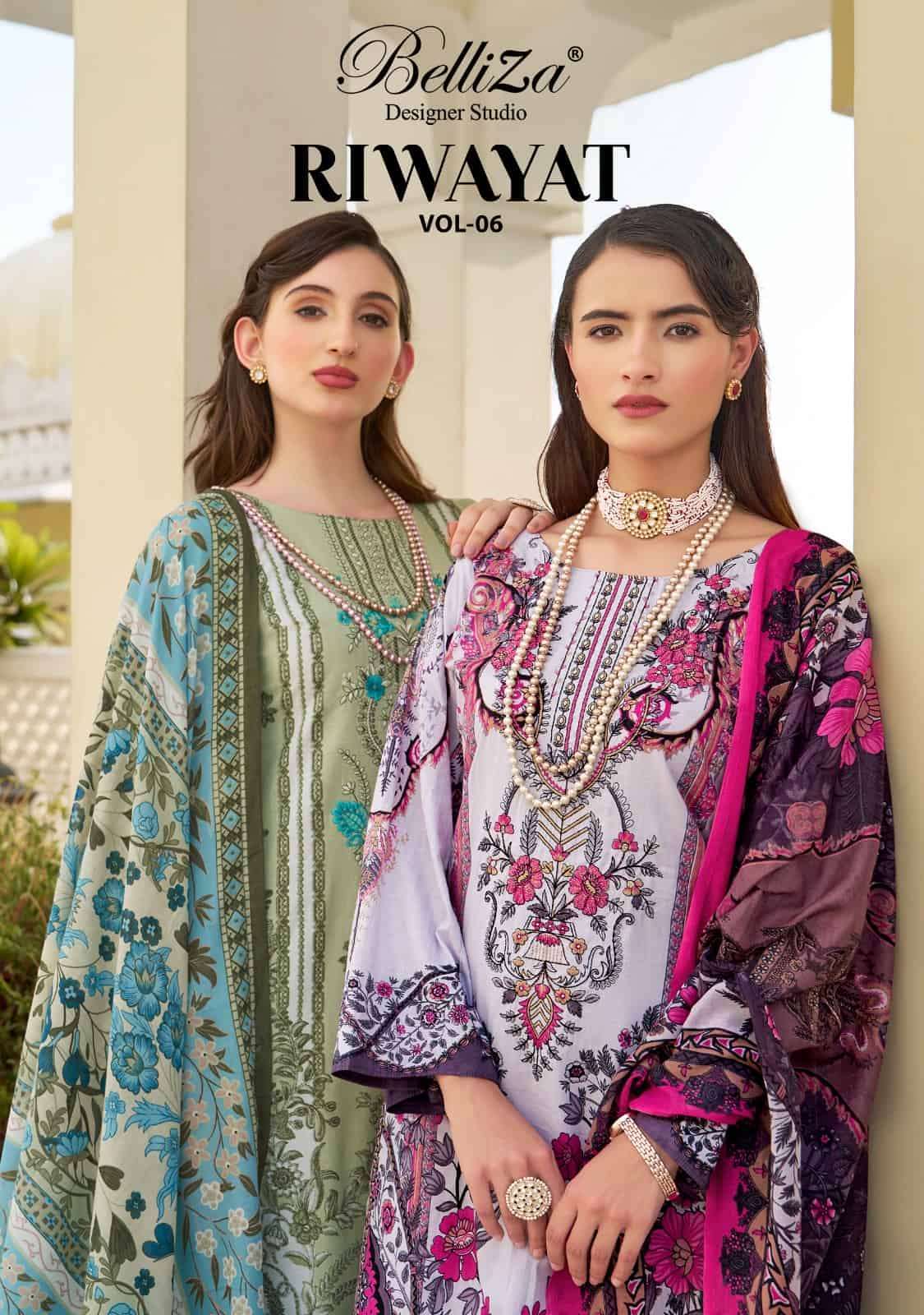 BELLIZA RIWAYAT VOL 6 VISCOSE RAYON SALWER KAMEEZ CATALOG SUPPLIER 2024