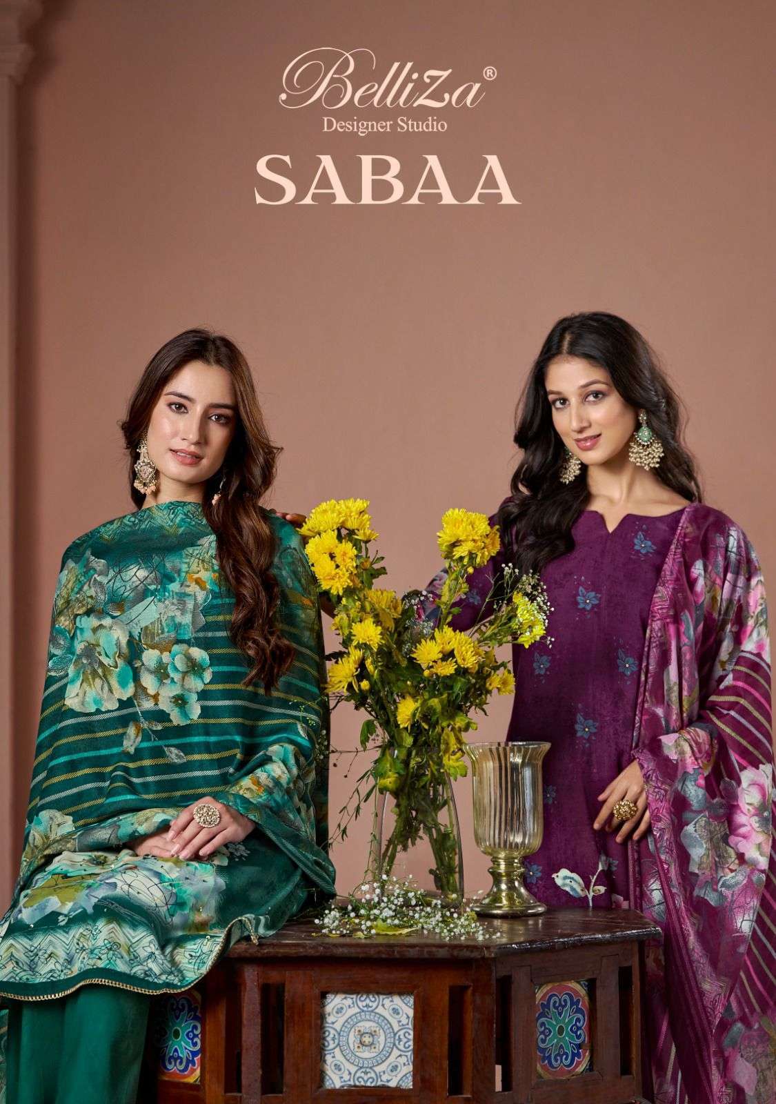 BELLIZA SABAA DIGITAL PRINTED RAYON LADIES SUIT CATALOG WHOLESALER 