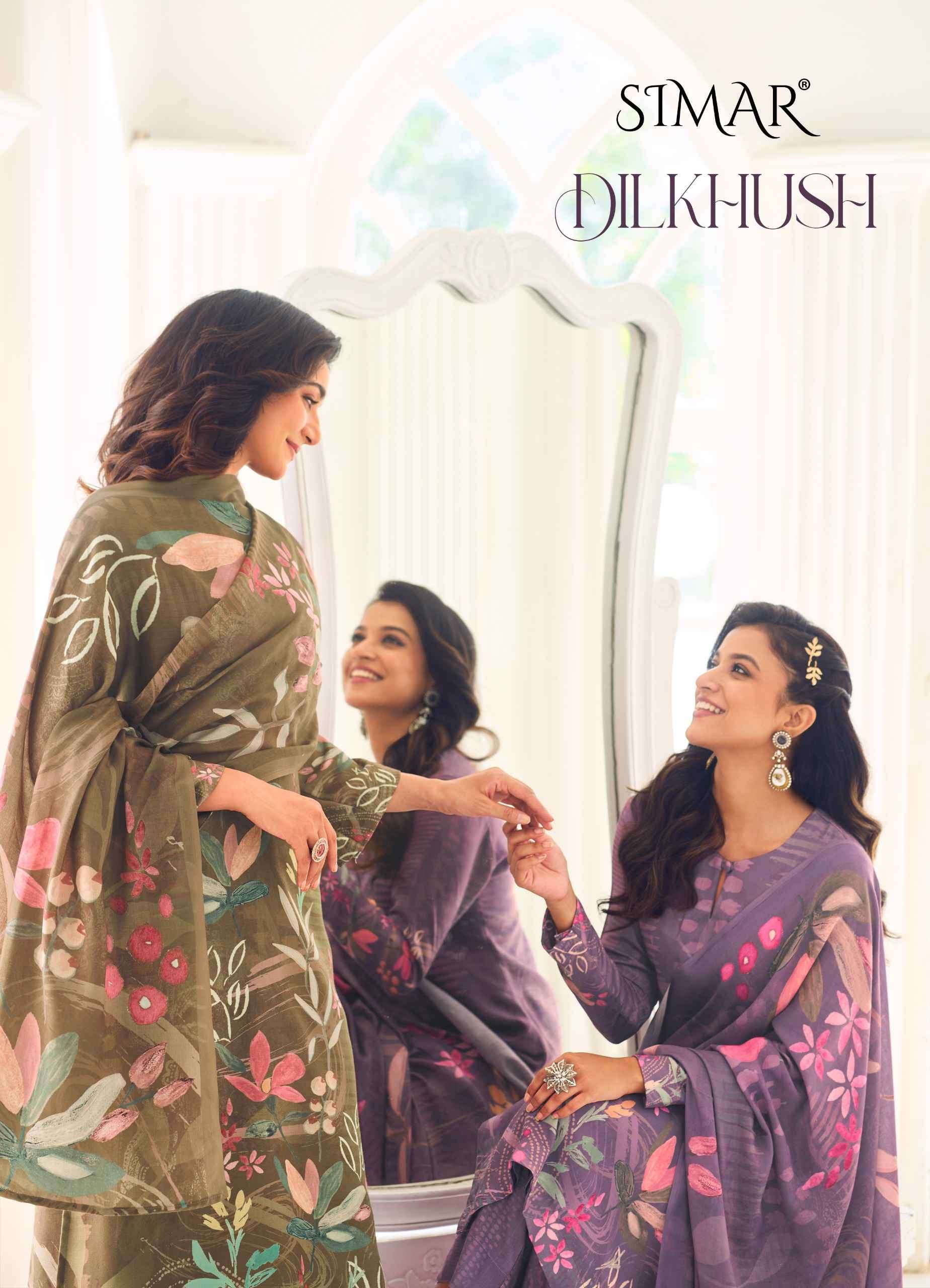 GLOSSY SIMAR DILKHUSH FANCY PASHMINA WINTER DRESS COLLECTION BEST RATE SUPPLIER 