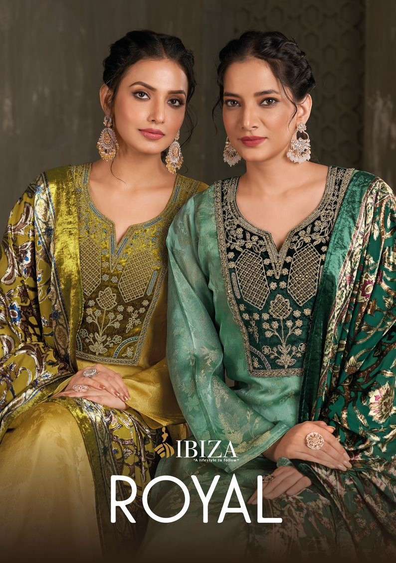 IBIZA ROYAL DESIGNER SILK PARTYWEAR LADIES SUIT WHOLESALER 