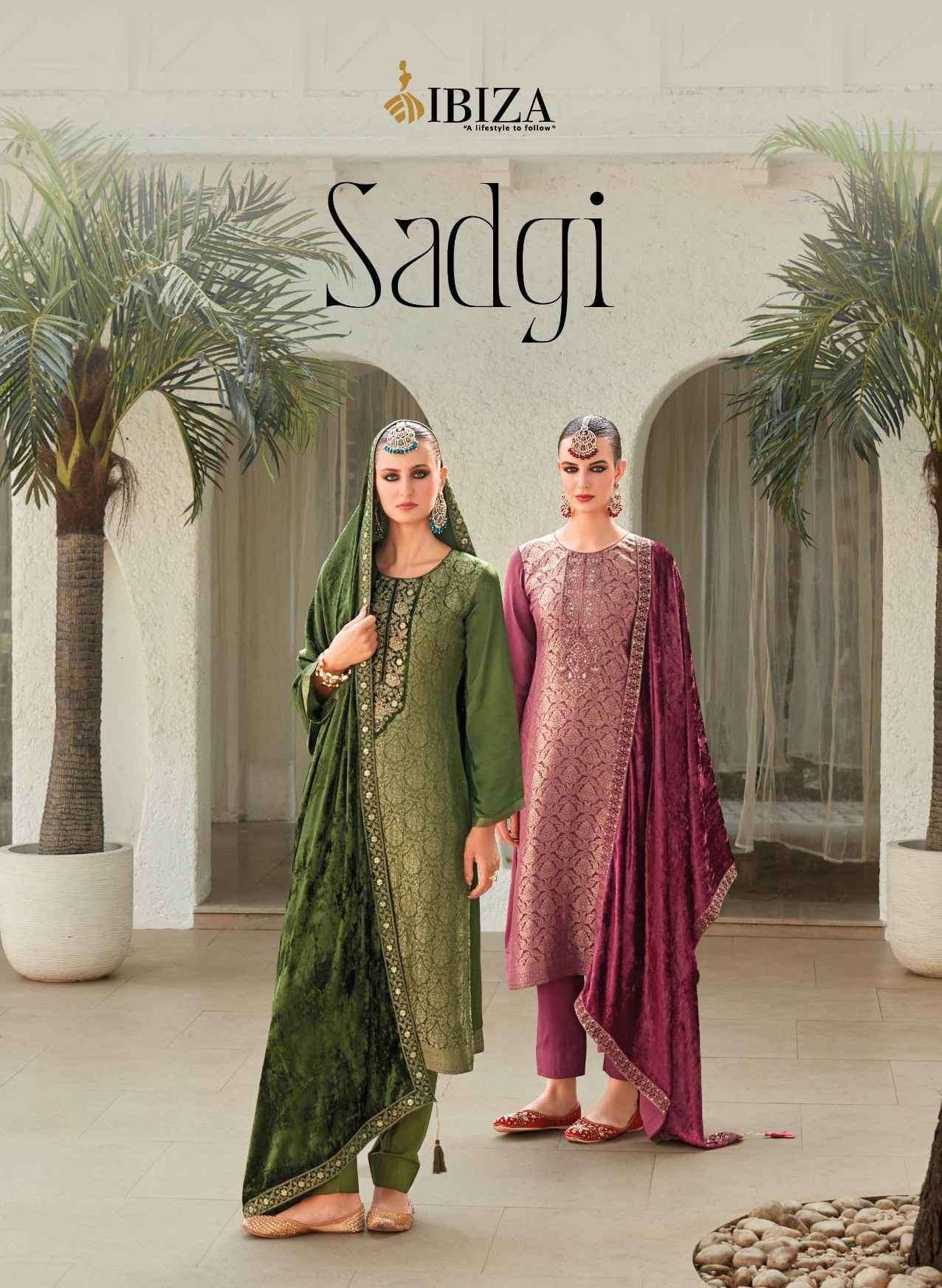 IBIZA SADGI PARTYWEAR DESIGNER GAJI SILK SUIT SUPPLIER WHOLESALER 2024