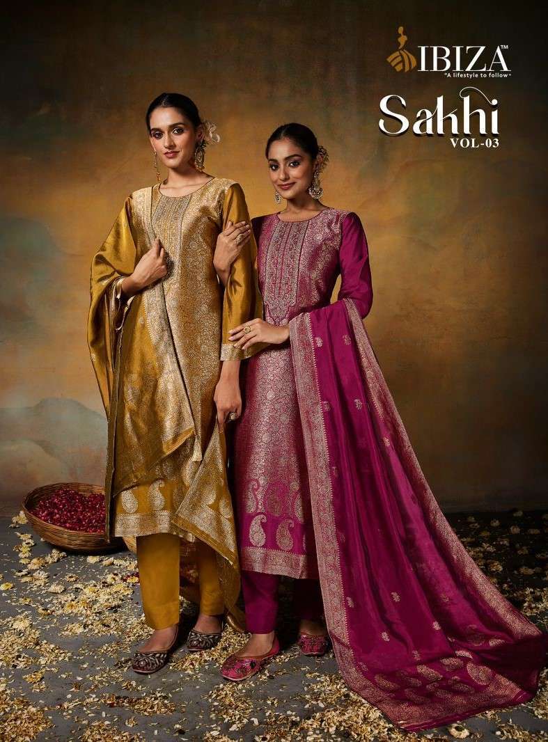 IBIZA SAKHI VOL 3 PARTYWEAR BENGLORY SILK SUIT CATALOG SUPPLIER 2024