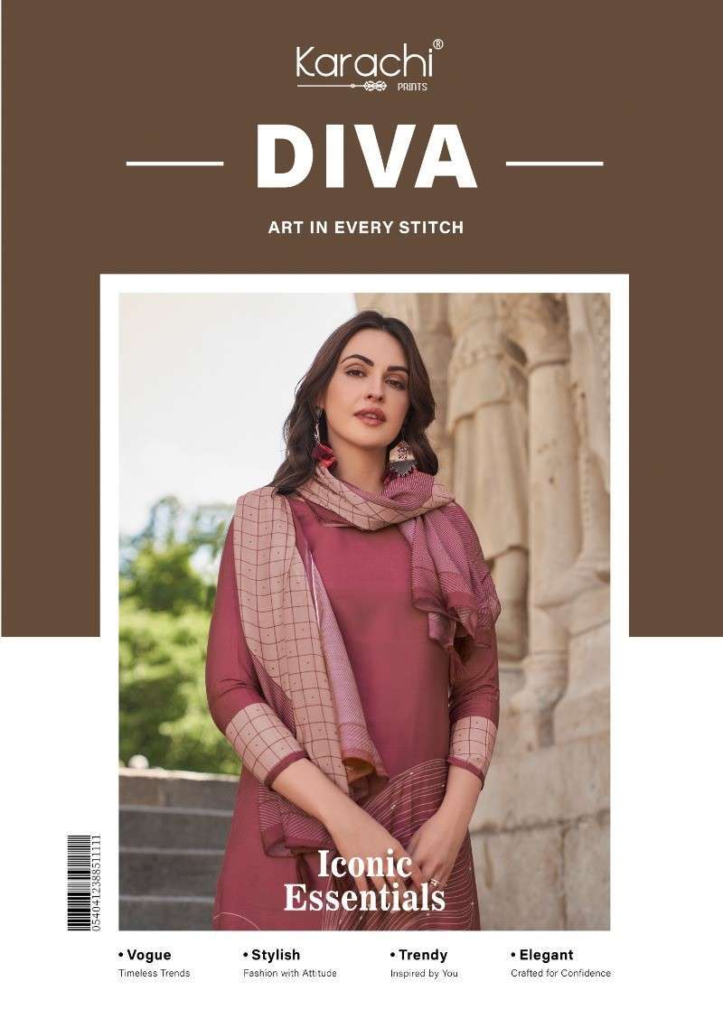 KARACHI PRINTS KESAR DIVA PURE MUSLIN FANCY LADIES SUIT WHOLESALER IN SURAT 2024