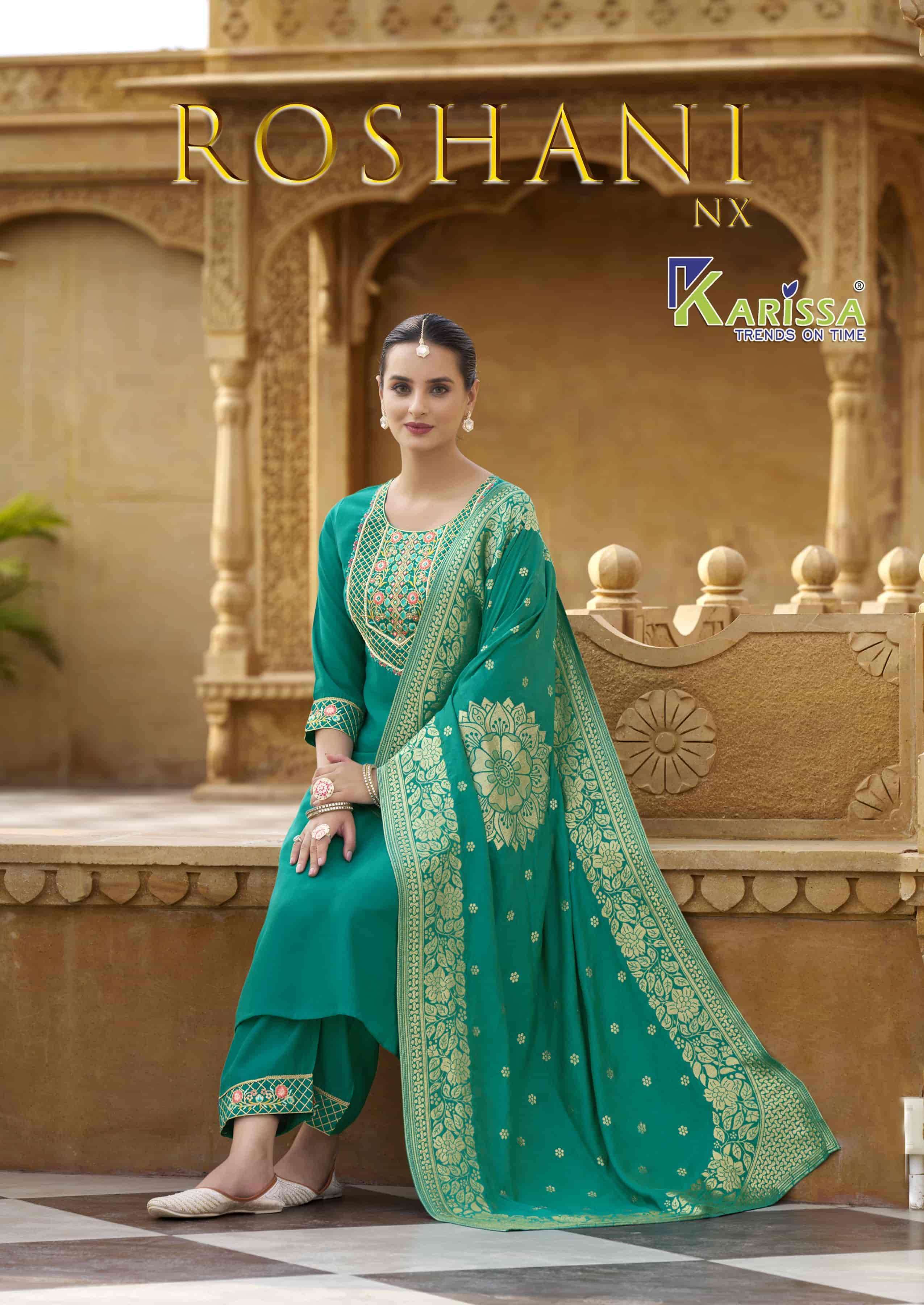 KARISSA ROSHANI NX DESIGNER SILK READYMADE 3 PIECE PAIR CATALOG EXPORTER 2024