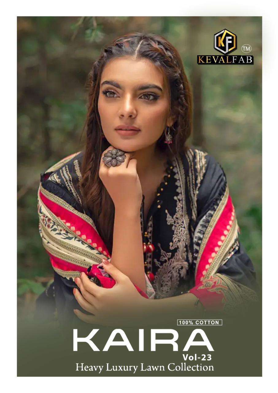 KEVAL FAB KAIRA VOL 23 COTTON LAWN KARACHI SUITS SUPPLIER SURAT