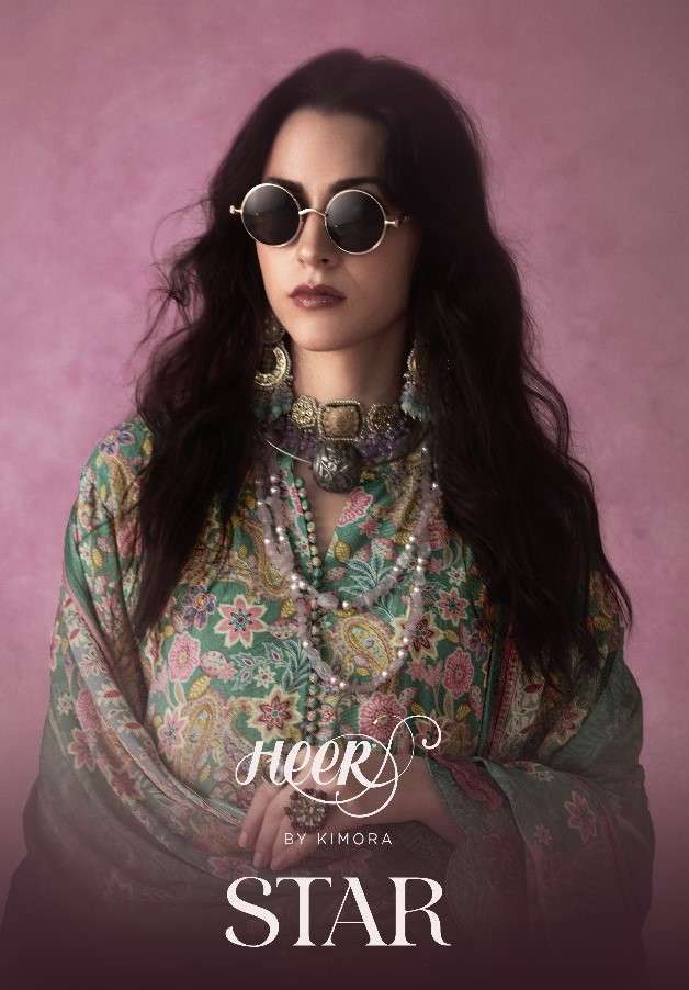 KIMORA HEER STAR PURE MUSLIN DESIGNER EXCLUSIVE SUIT CATALOG DEALER IN SURAT 2024