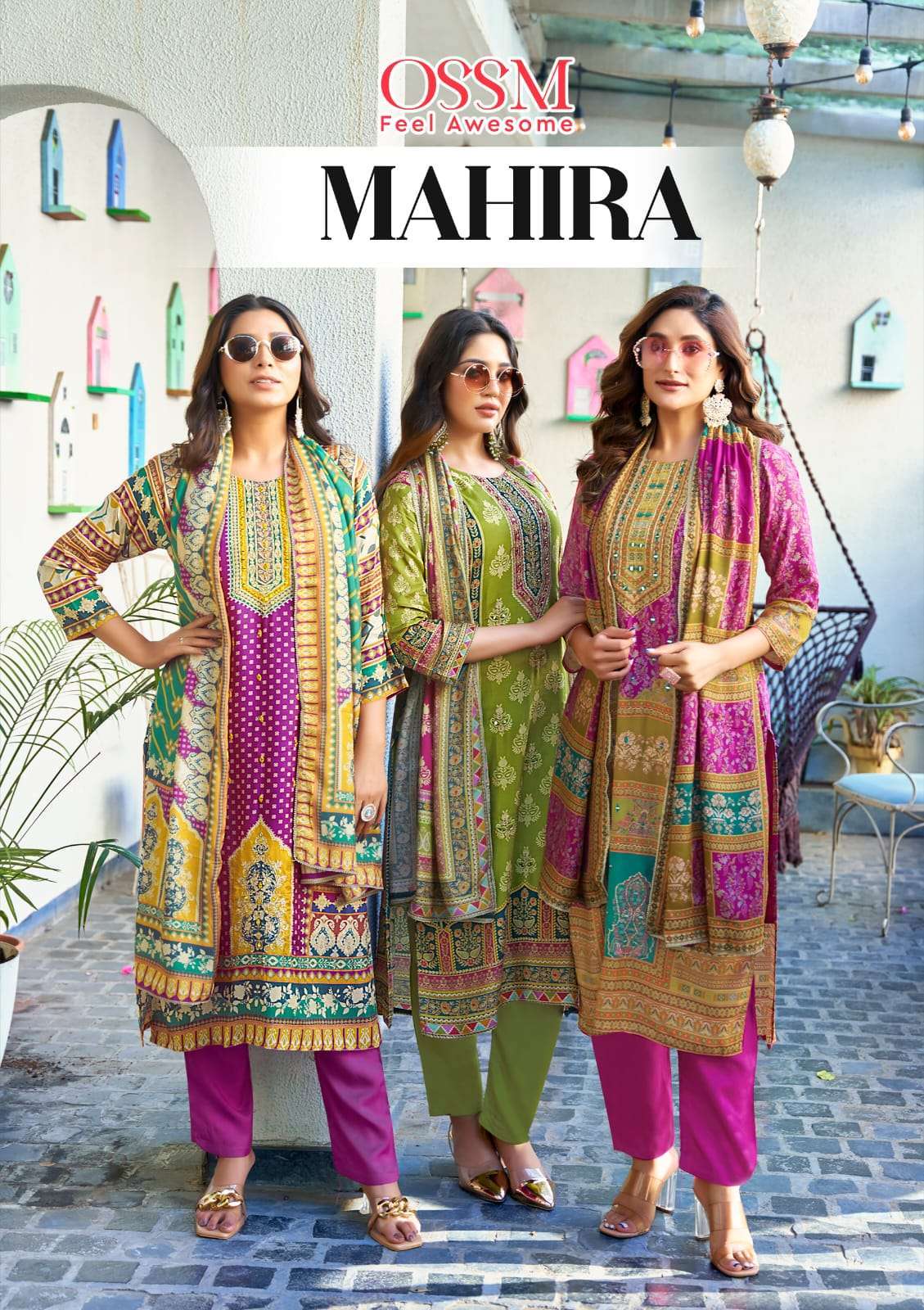 OSSM MAHIRA READYMADE FANCY MUSLIN SUIT DEALER 2024