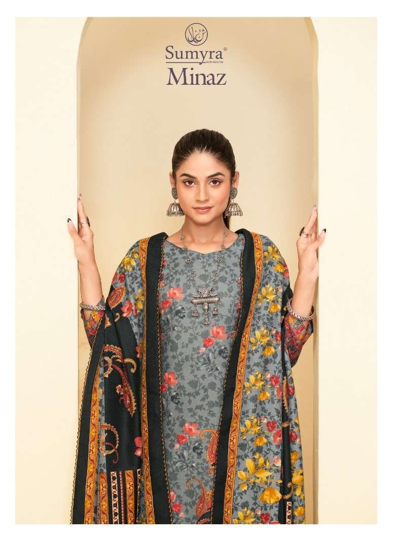 RADHIKA SUMYRA MINAZ PRINTED WINTER WEAR SUIT CATALOG SUPPLIER IN SURAT 2024