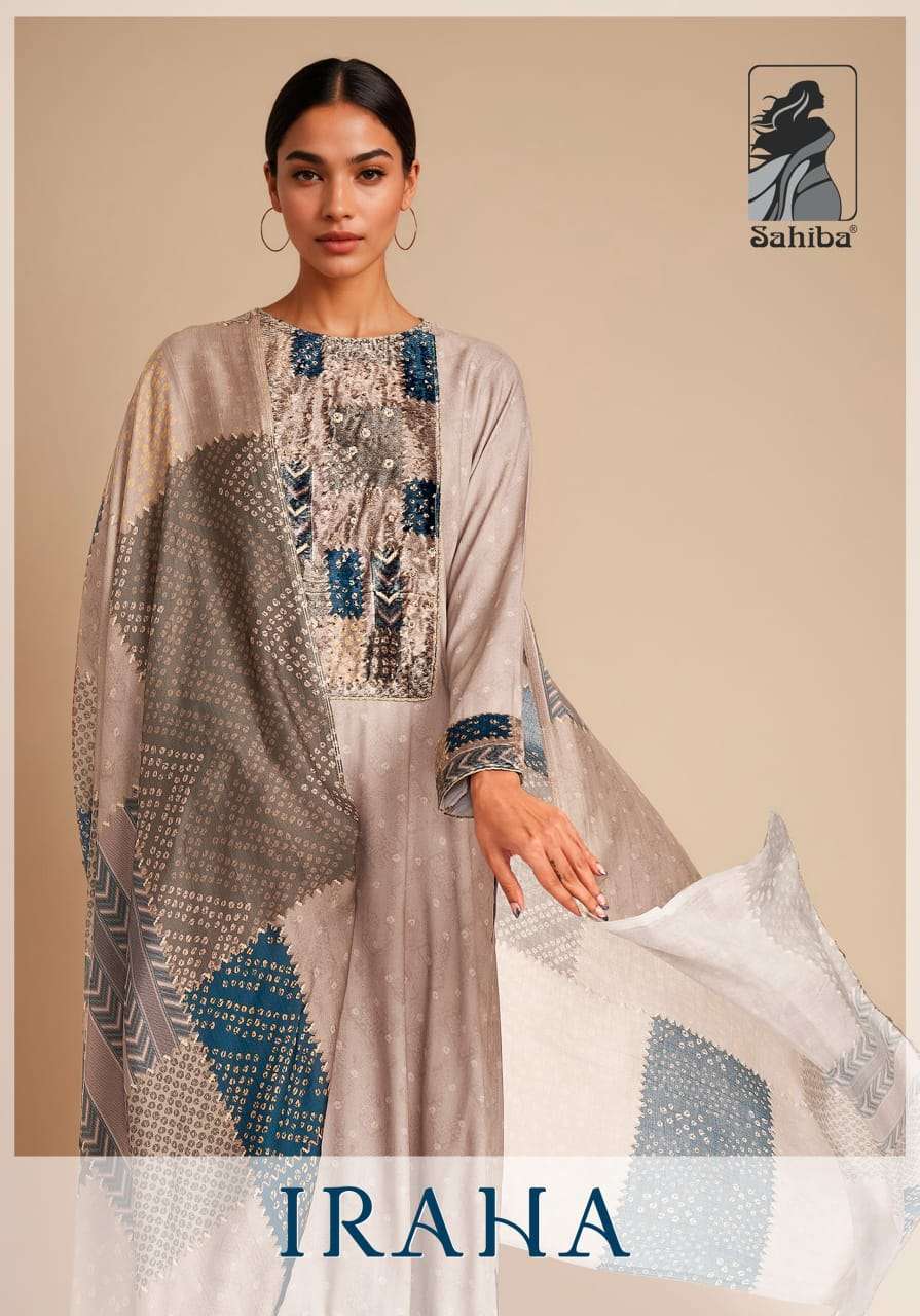 SAHIBA IRAHA PASHMINA LATEST WINTER SUIT CATALOG DEALER 