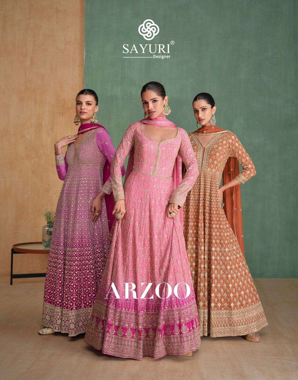 SAYURI ARZOO DESIGNER PARTYWEAR GOWN CATALOG SUPPLIER WHOLESALER 2024