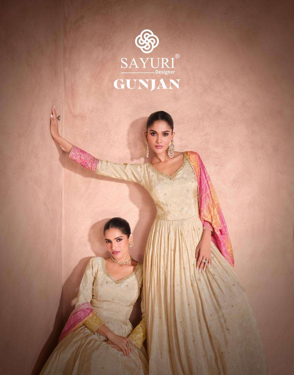 SAYURI GUNJAN 5674 AND 5675 DESIGNER GOWN PARTYWEAR COLLECTION EXPORTER 2024