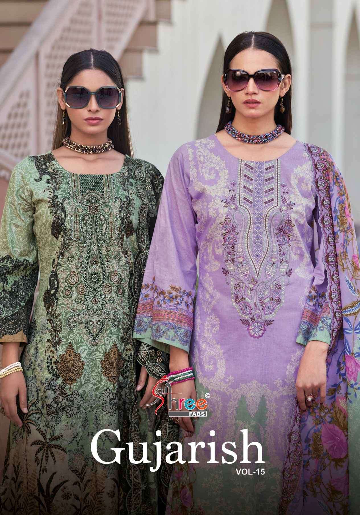 SHREE FAB GUJARISH VOL 15 DIGITAL PRINT COTTON SUIT CATALOG PAKISTANI DESIGN EXPORTER 