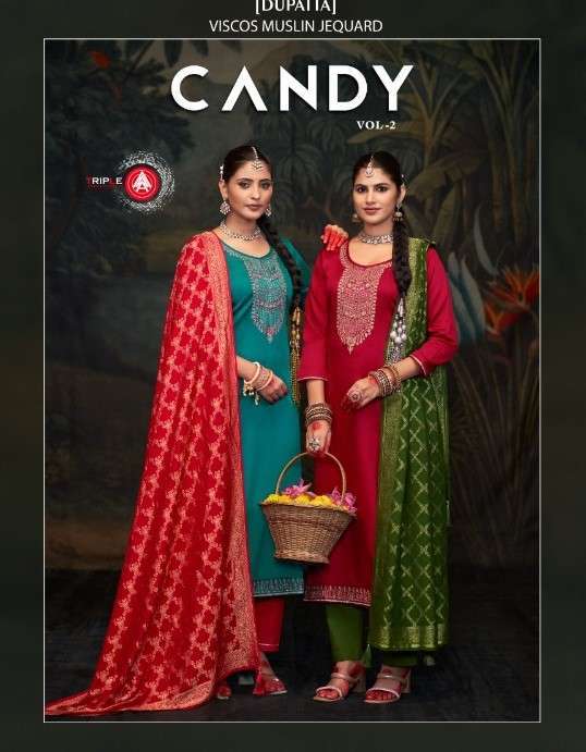 TRIPLE AAA CANDY VOL 2 ZAM SILK COTTON LADIES SALWER SUIT COLLECTION WHOLESALE PRICE 