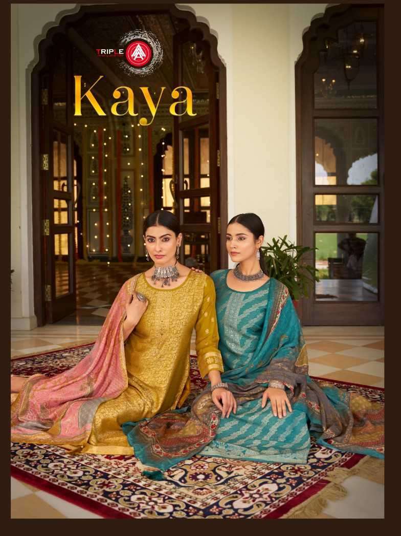 TRIPLE AAA KAYA DESIGNER MUSLIN LADIES SUIT CATALOGUE WHOLESALER 2024