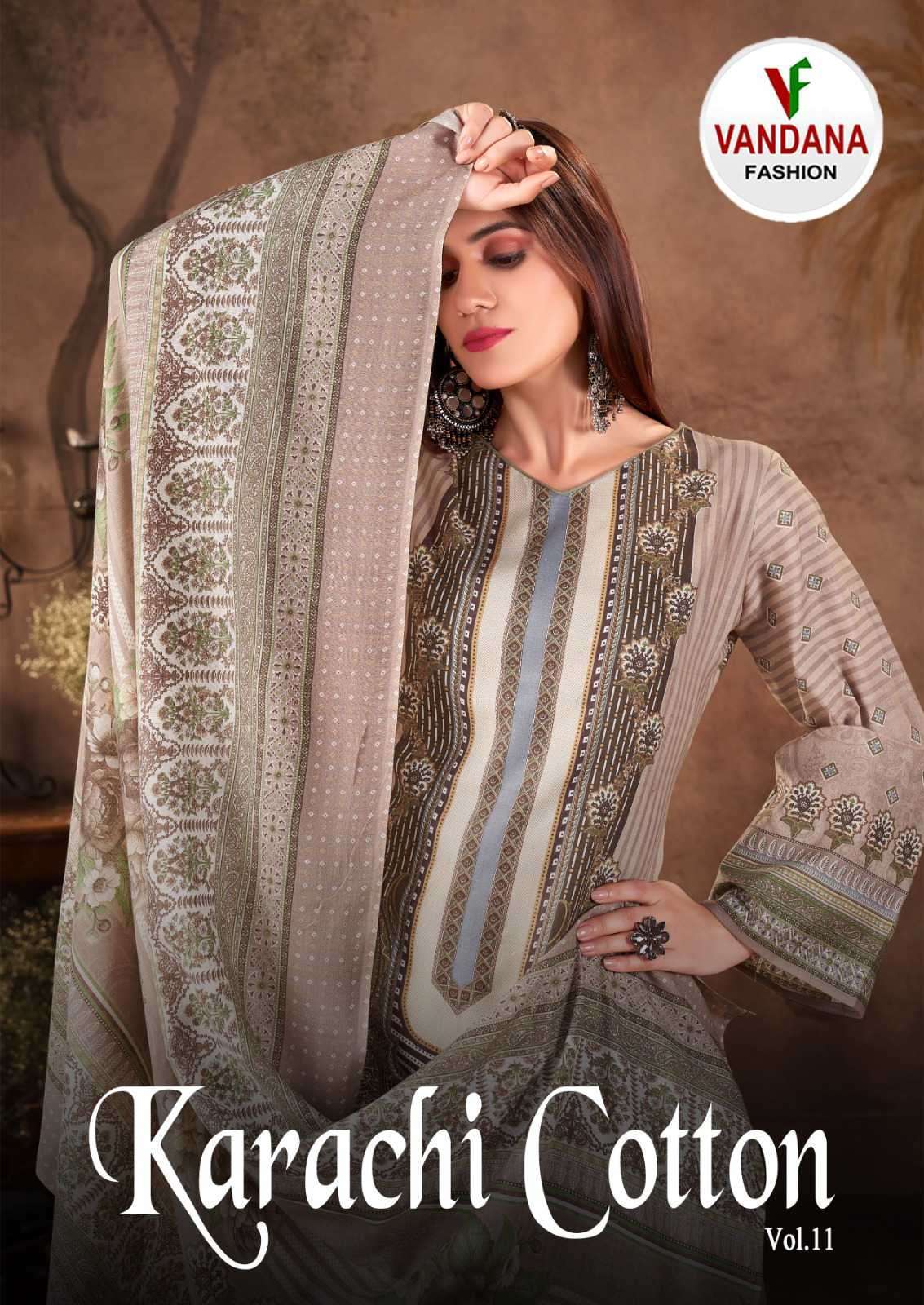 VANDANA FASHION KARACHI COTTON VOL 11 PRINTED COTTON SUIT CATALOGUE WHOLESALE PRICE