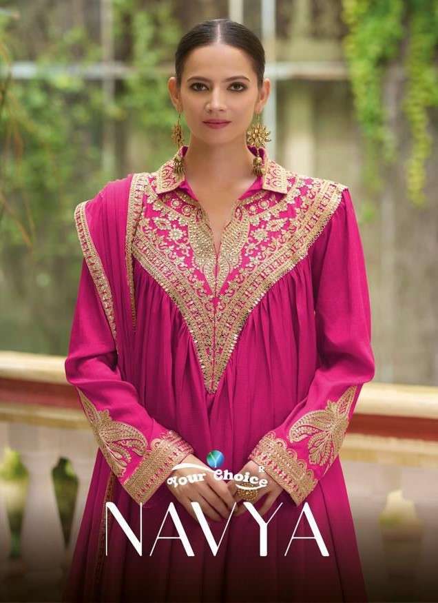 YOUR CHOICE NAVYA WESTERN PATTERN DESIGNER DRESS READYMADE SUIT COLLECTION WHOLESALER 