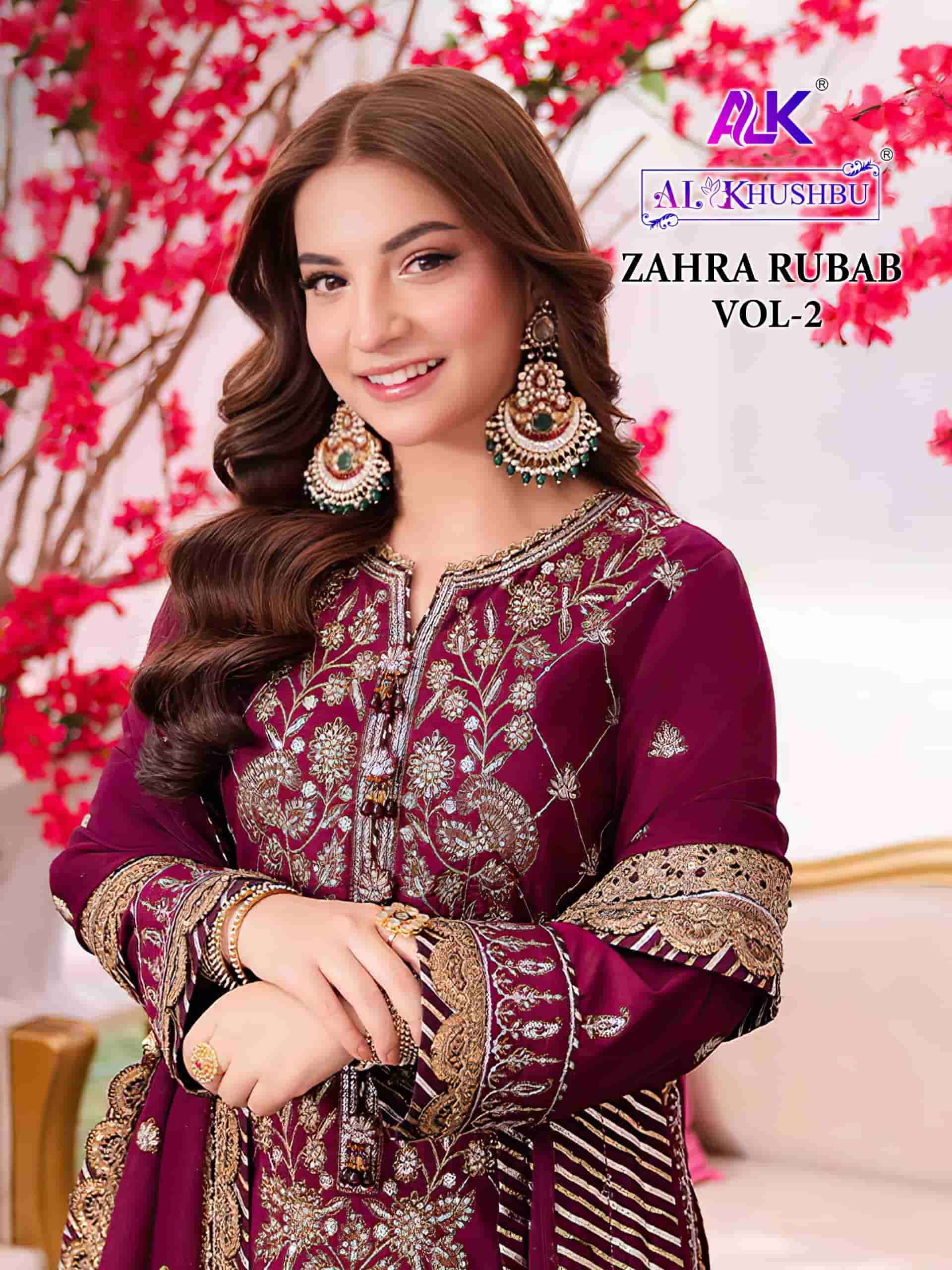 AL KHUSHBU ZAHARA RUBAB VOL 2 PAKISTANI EMBROIDERED SUIT WHOLESALER 