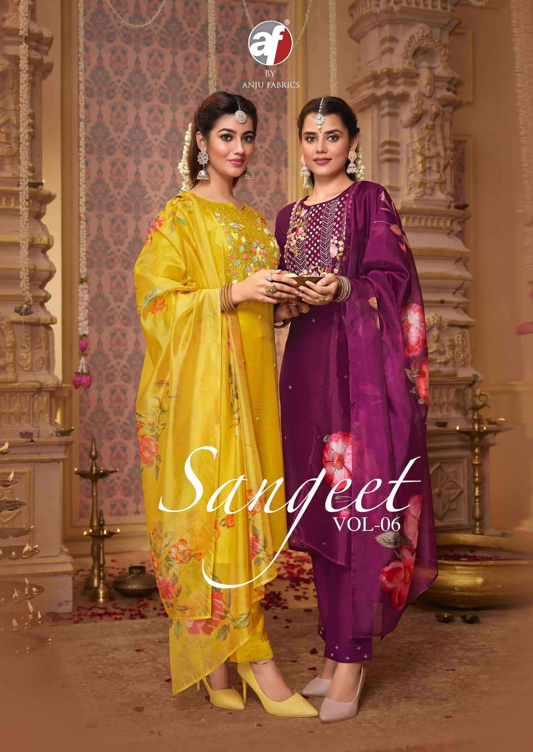 ANJU FAB SANGEET VOL 6 READYMADE 3 PIECE SET COLLECTION BEST RATE DEALER 2024