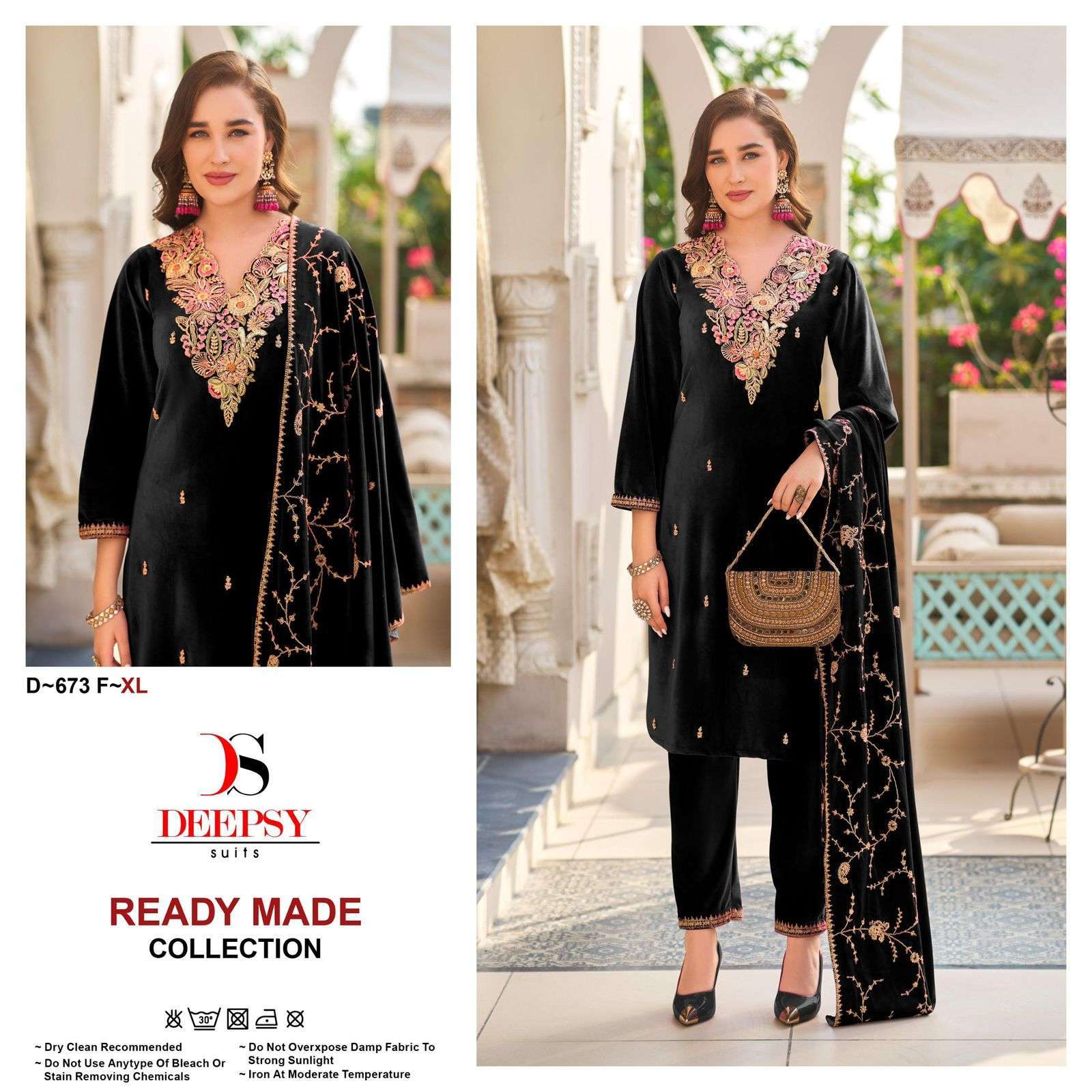 DEEPSY D 673 COLORS READYMADE VELVET SUIT COLLECTION WHOLESALE PRICE 