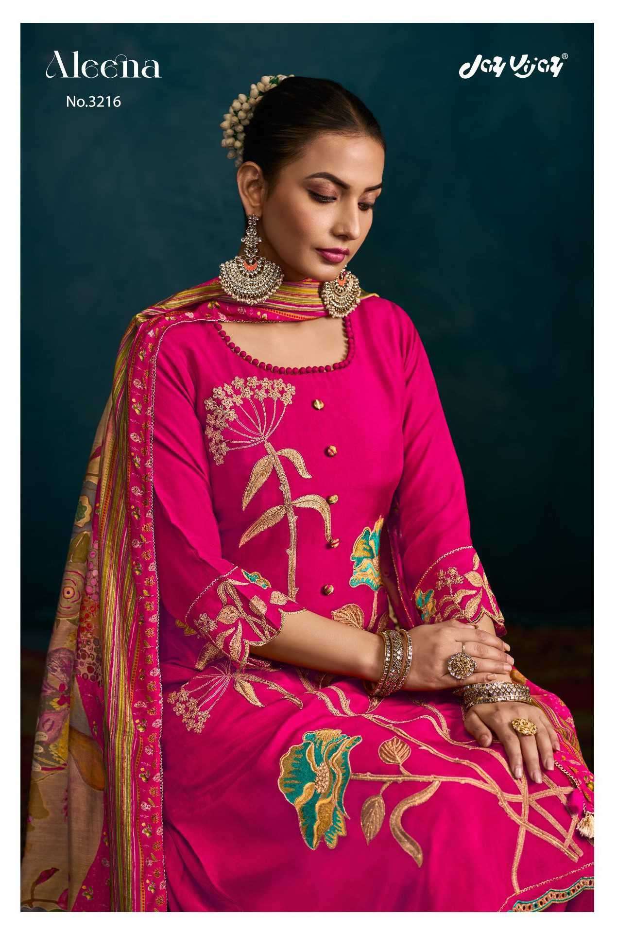 JAY VIJAY ALEENA 3216 PURE BEMBERG SILK SUIT COLLECTION WHOLESALER