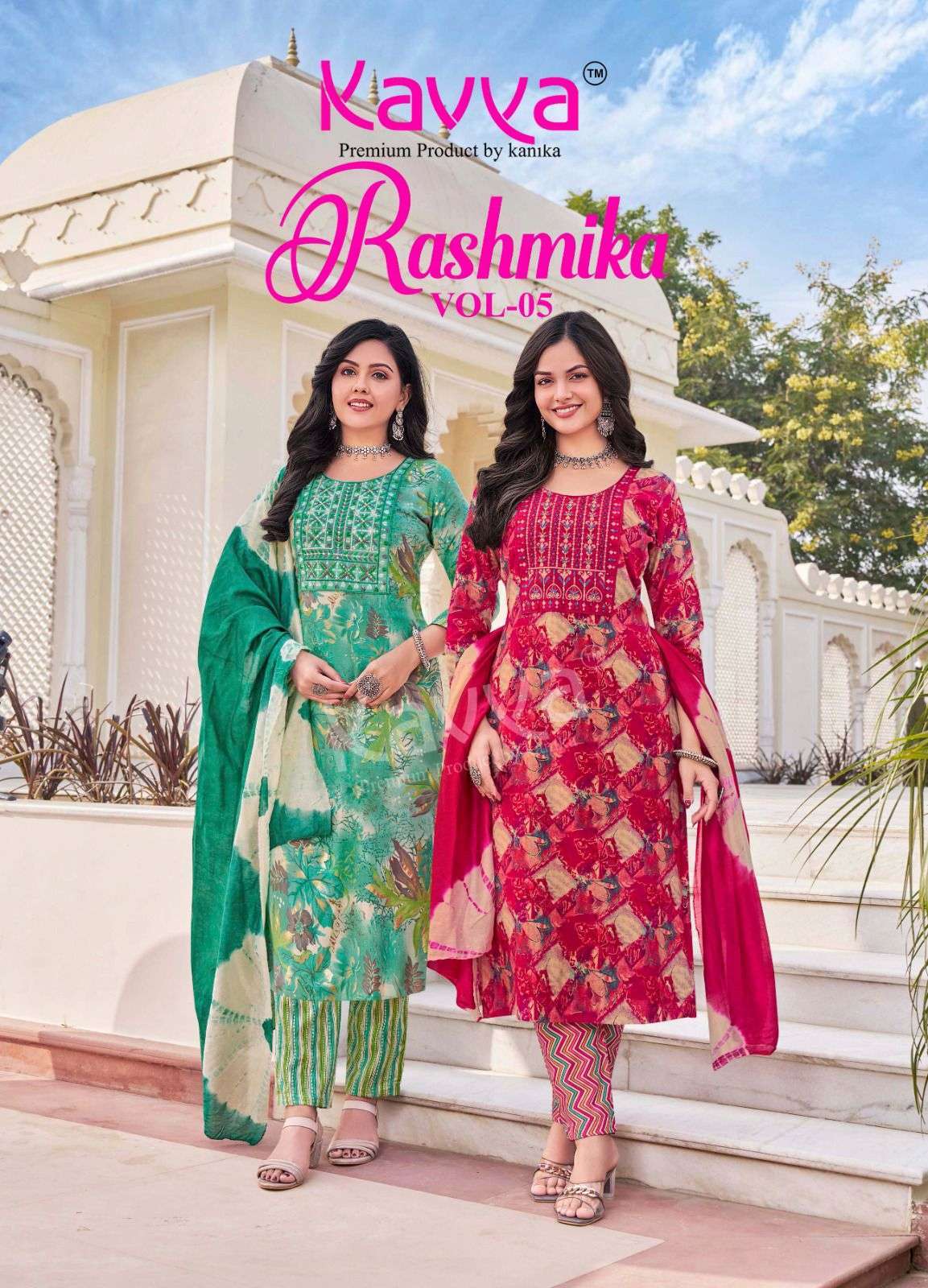 KAVYA RASHMIKA VOL 3 PREMIUM DESIGNER KURTI PANT WITH DUPATTA SET COLLECTION 