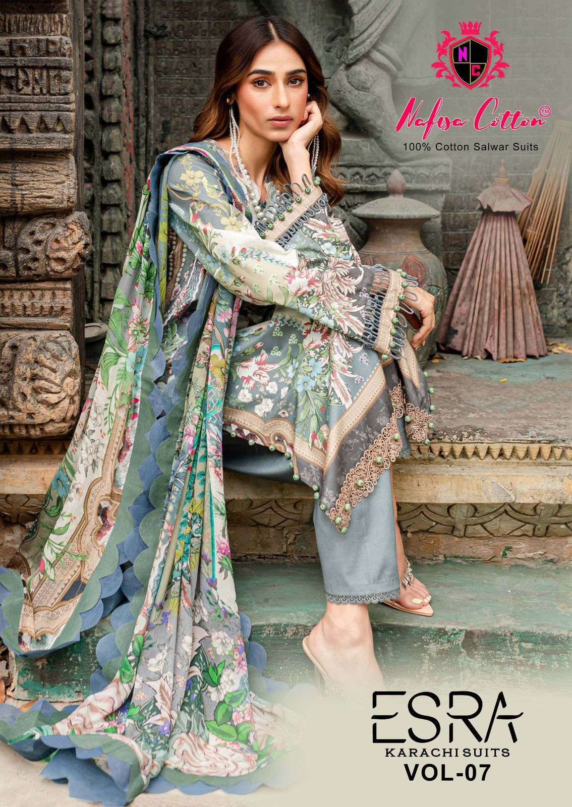 NAFISA COTTON ESRA VOL 7 KARACHI PRINTED COTTON SUIT COLLECTION WHOLESALE PRICE 