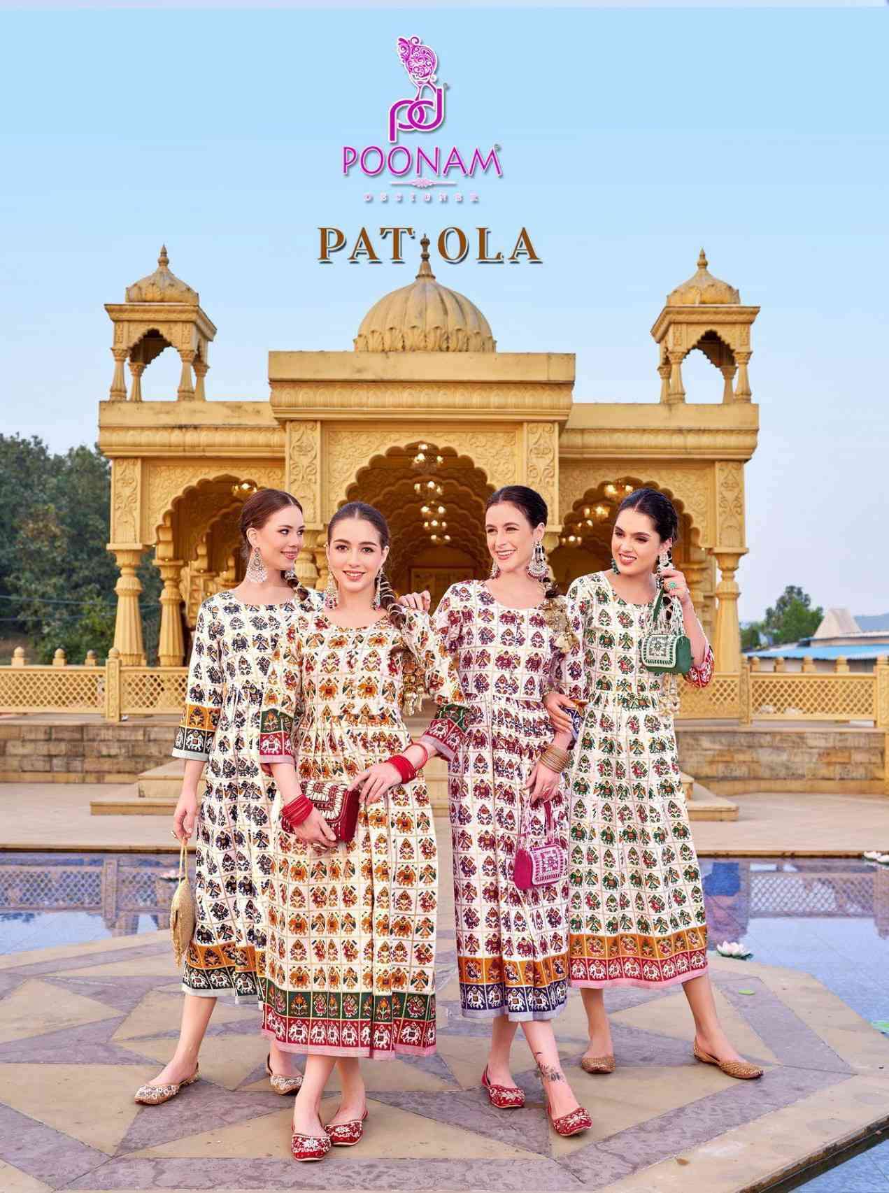 POONAM DESIGNER PATOLA COTTON DESIGNER KURTI CATALOG WHOLESALER 