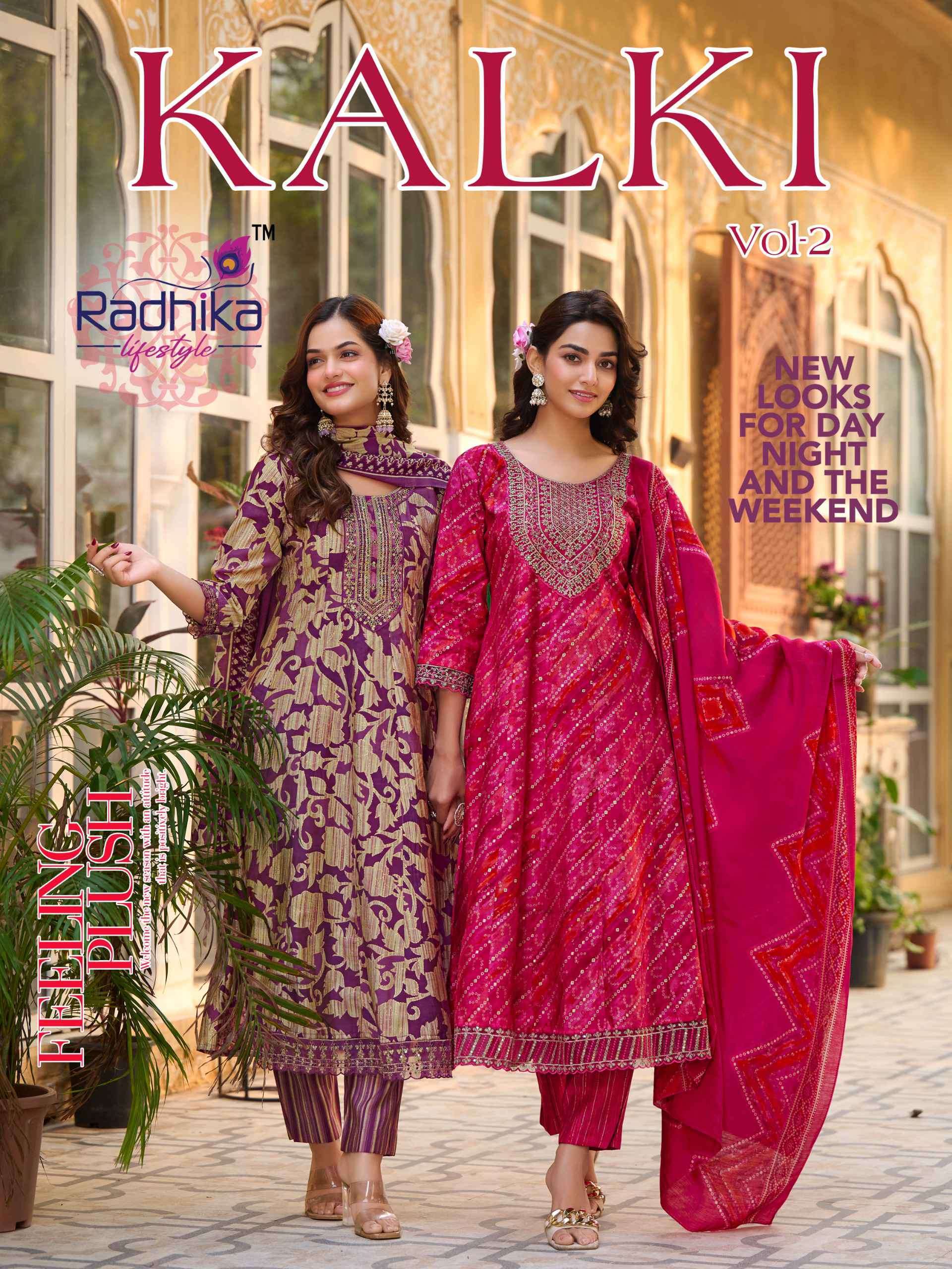 RADHIKA LIFESTYLE KALKI VOL 2 KURTI PANT WITH DUPATTA LATEST CATALOGUE 2024