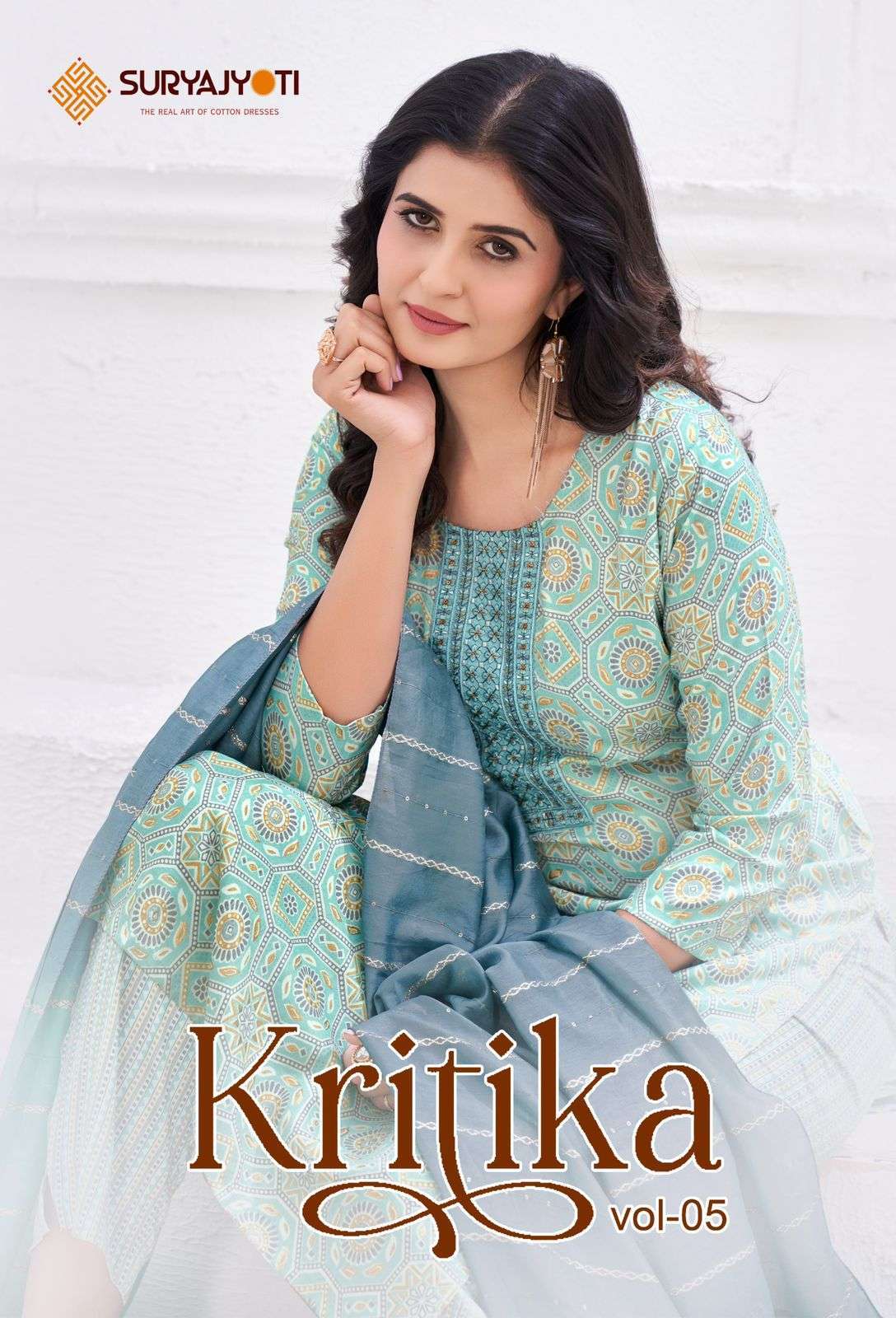 SURYAJYOTI KRITIKA VOL 5 READYMADE FANCY 3 PIECE PAIR CATALOGUE SUPPLIER IN SURAT 2024