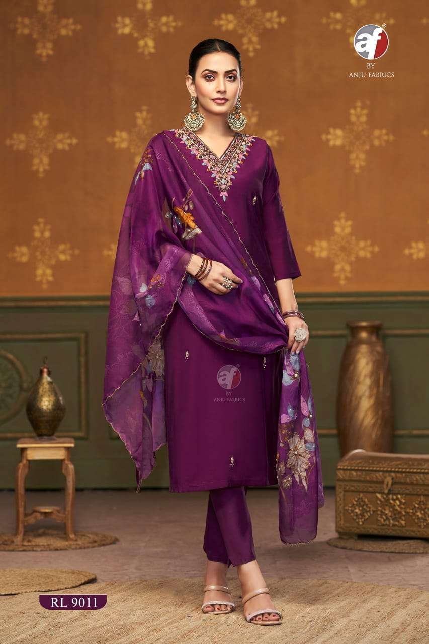 AF RI 9011 FANCY KURTI PANT WITH DUPATTA SET COLLECTION BEST RATE DEALER 2025