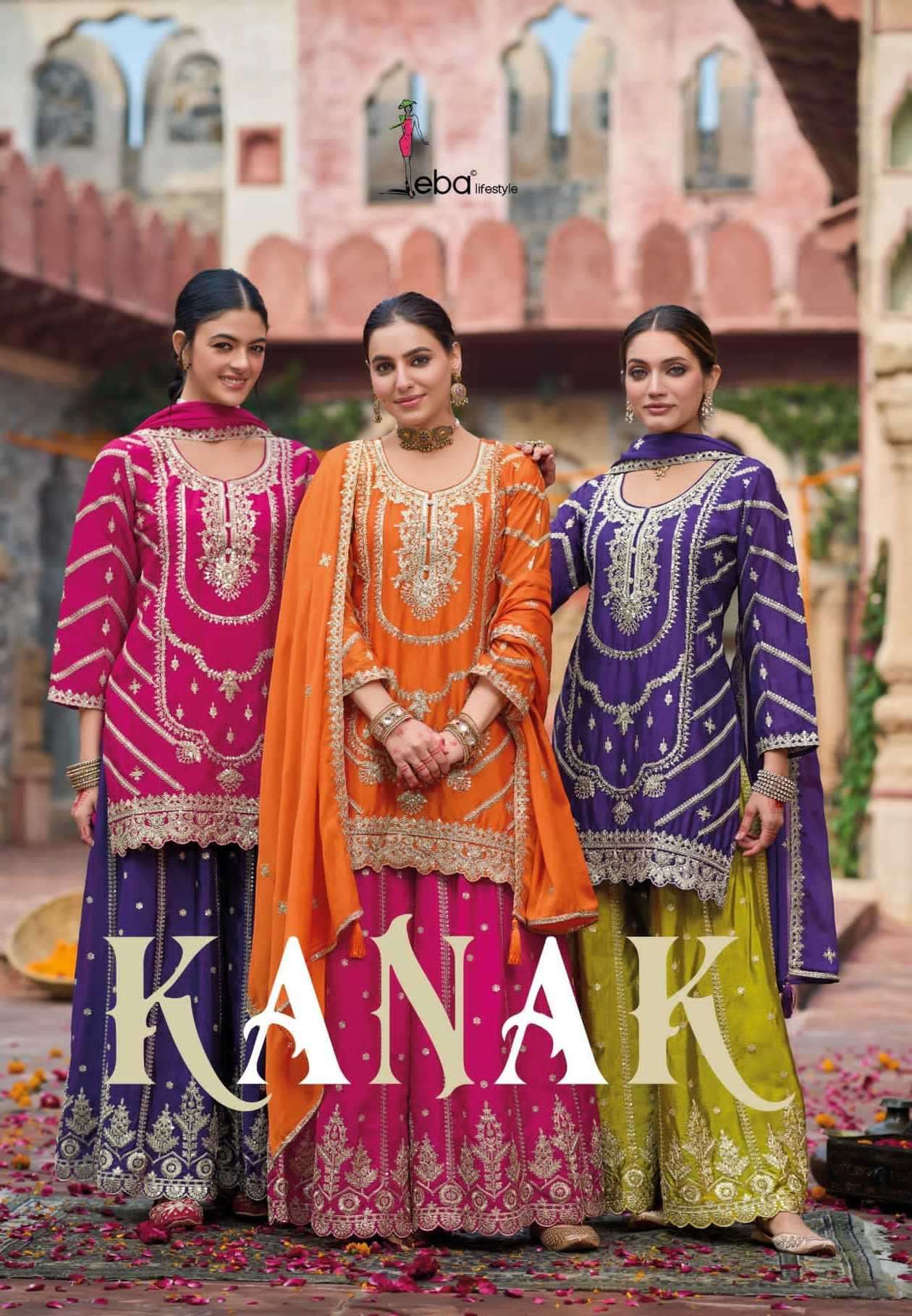 EBA LIFESTYLE KANAK PARTYWEAR GHARARA DRESS CATALOG SUPPLIER 2025