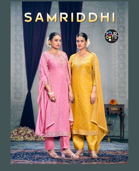 FOURDOTS SAMRIDDHI FANCY SILK DESIGNER LADIES DRESS SUPPLIER BEST RATE DEALER 2025