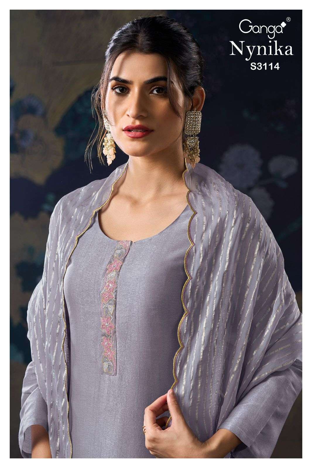 GANGA FASHION NYNIKA 3114 FANCY SILK DESIGN LADIES SUIT WHOLESALER 2025