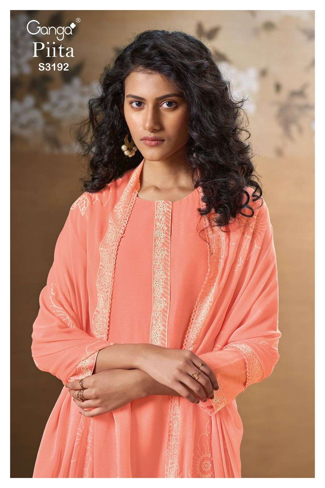 GANGA FASHION PIITA 3192 PURE BEMBERG SILK DESIGN SUIT WHOLESALER 2025