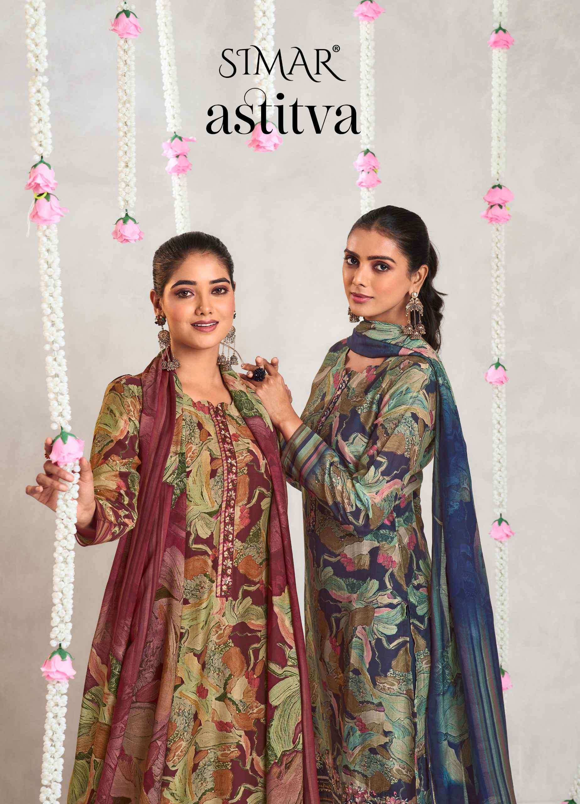 GLOSSY SIMAR ASTITVA VISCOSE MUSLIN DIGITAL PRINTED SALWER SUIT COLLECTION BEST RATE 2025