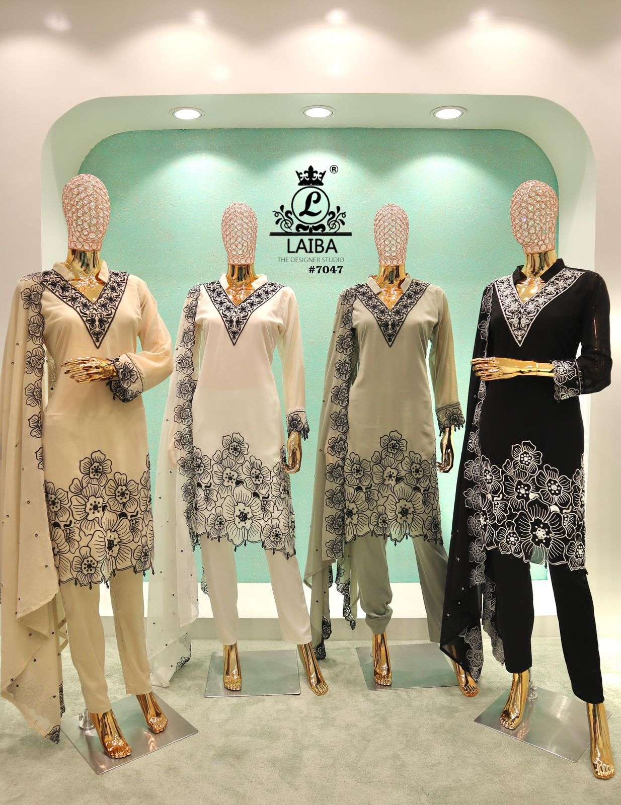 LAIBA 7047 READYMADE 3 PIECE PAKISTANI GEORGETTE SUIT WHOLESALER 2025 