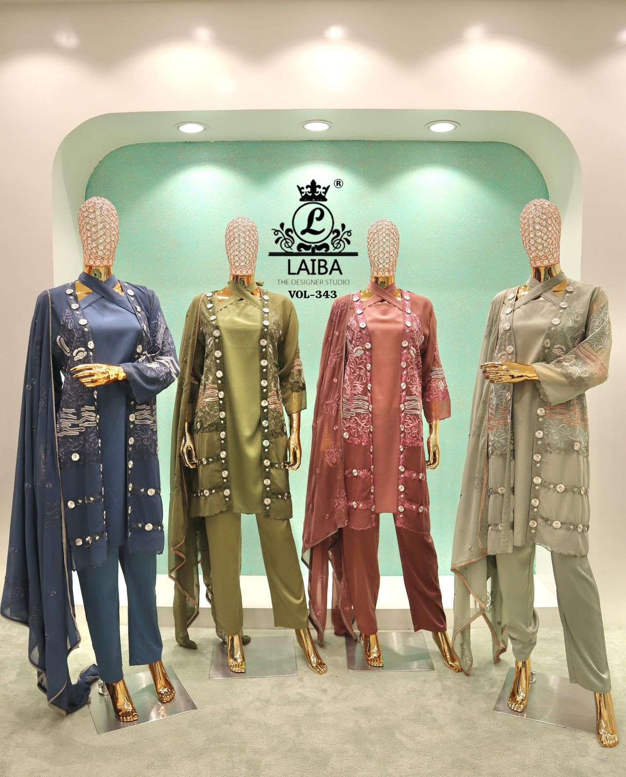 LAIBA AM VOL 343 FANCY JACKET STYLE DESIGNER SUIT BEST RATE SUPPLIER 2025