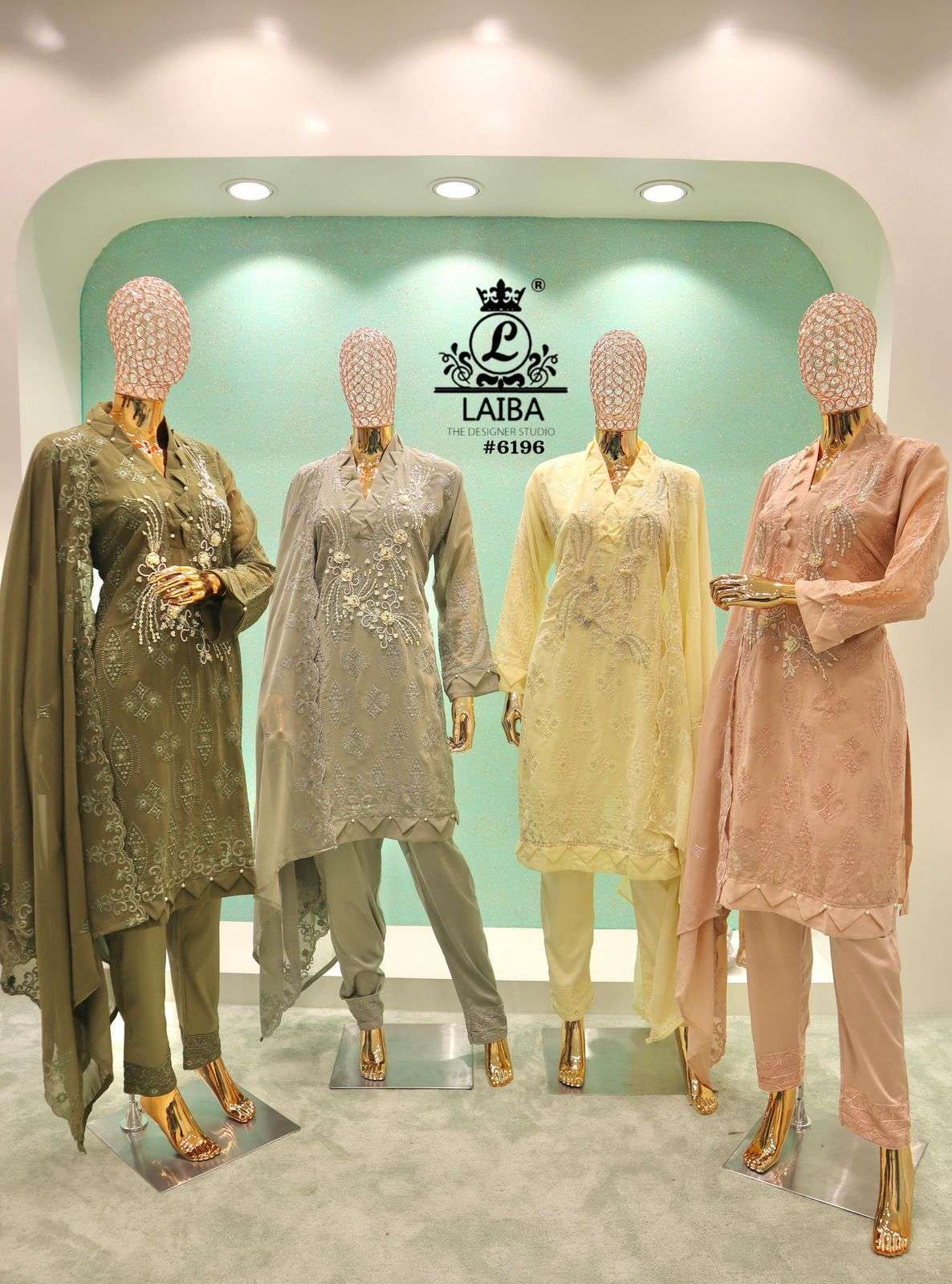 LAIBA DESIGNER 6196 FANCY READYMADE PAKISTANI SUTI WHOLESALER 