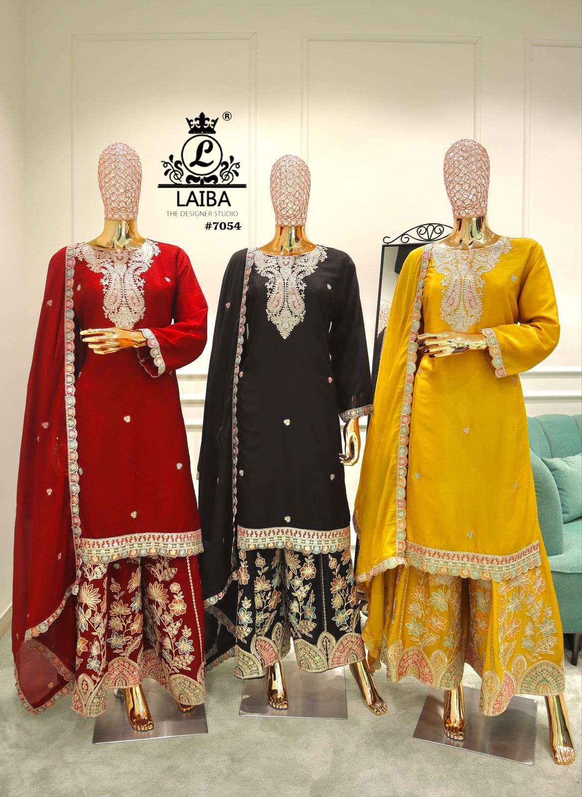 LAIBA DESIGNER 7054 HEAVY PALAZOO SUIT PARTYWEAR COLLECTION BEST RATE 2025