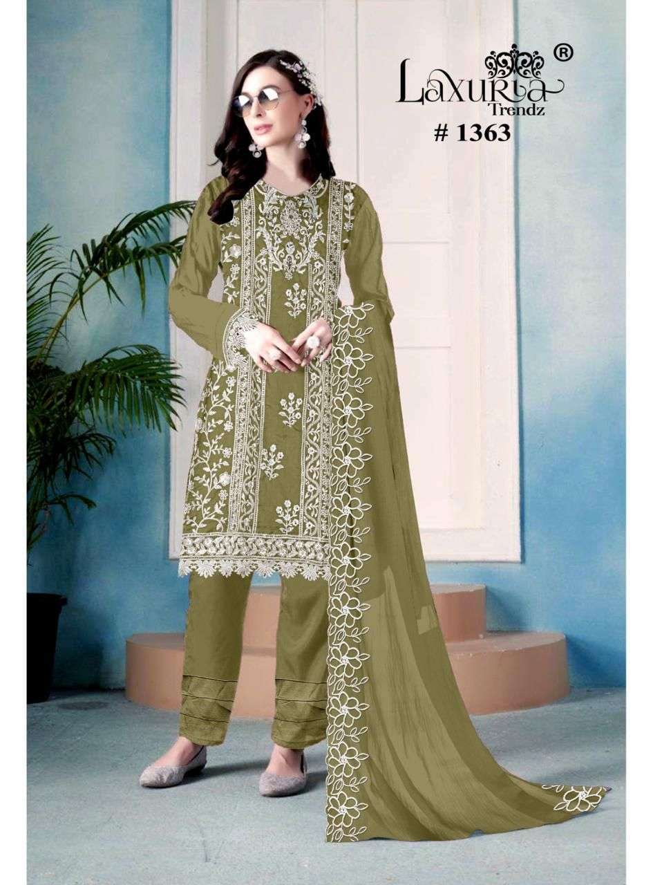 LAXURIA TREDZ 1363 DESIGNER KURTI PANT DUPATTA SET PAKISTANI DESIGNER 2025