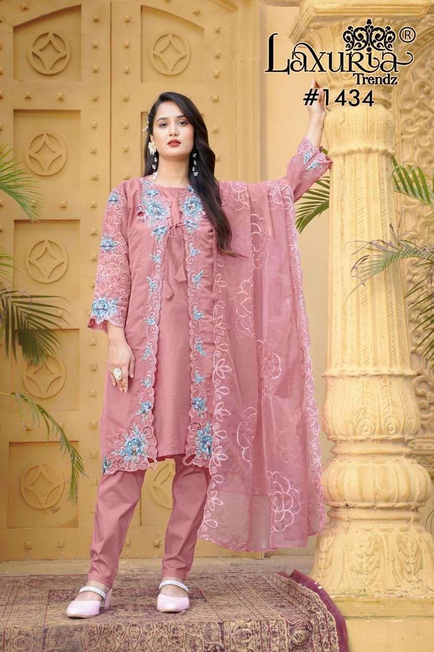 LAXURIA TRENDZ 1434 DESIGNER SHRUG STYLE PAKISTANI READYMADE SUIT WHOLESALER 2025