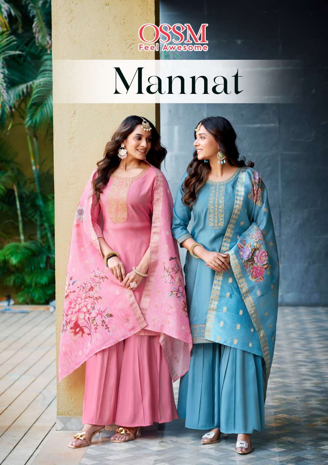 OSSM MANNAT CASUAL WEAR SHARARA DRESS LATEST DESIGN DRESS COLLECTION BEST RATE DEALER 2025