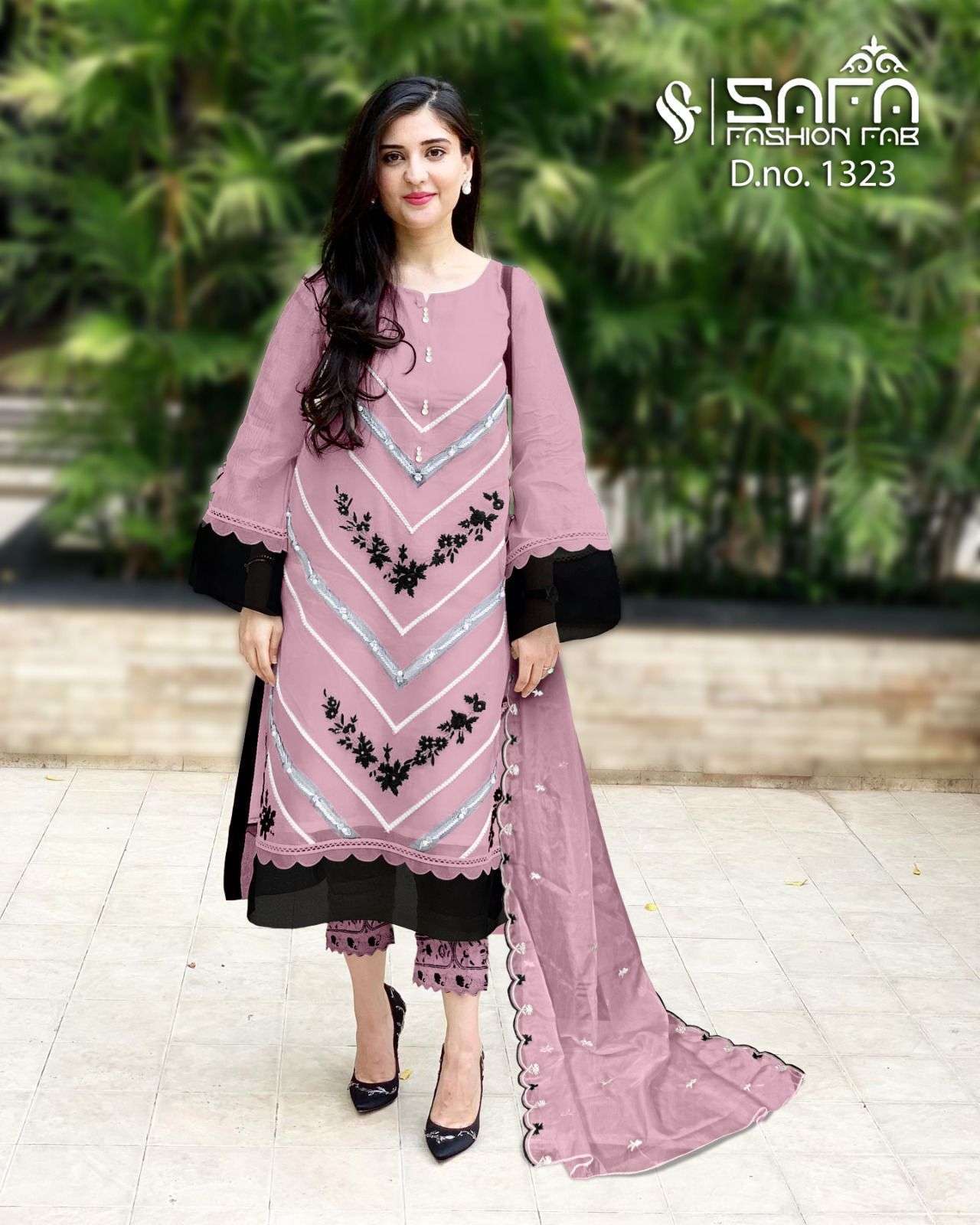 SAFA FASHION FAB 1323 PAKISTANI GEORGETTE READYMADE 3 PIECE DESIGN WHOLESALER 2025
