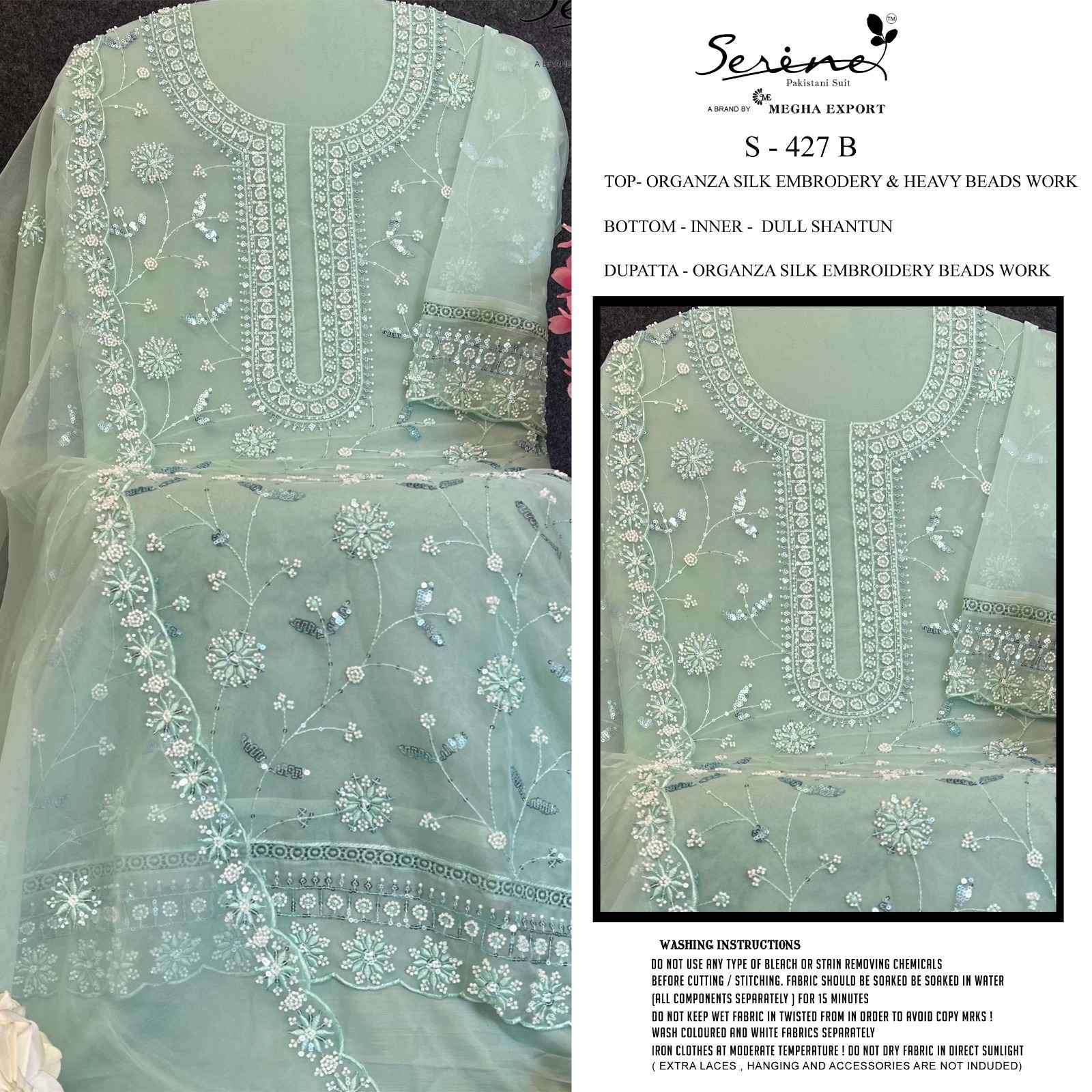 SERINE S 427 COLORS PAKISTANI ORGANZA SUIT CATALOGE SUPPLIER 2025