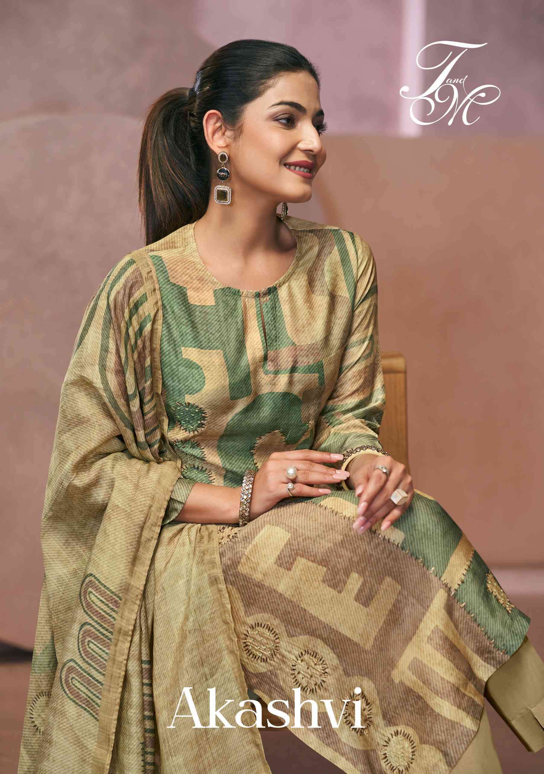 T AND M DESIGNER AKASHVI MUSLIN SILK DIGITAL PRINTED LADIES SUIT WHOLESALE PRICE 2025