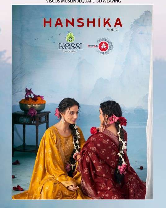 TRIPLE AAA HANSHIKA VOL 2 MUSLIN JACQUARD SUIT CATALOG BEST RATE SUPPLIER 