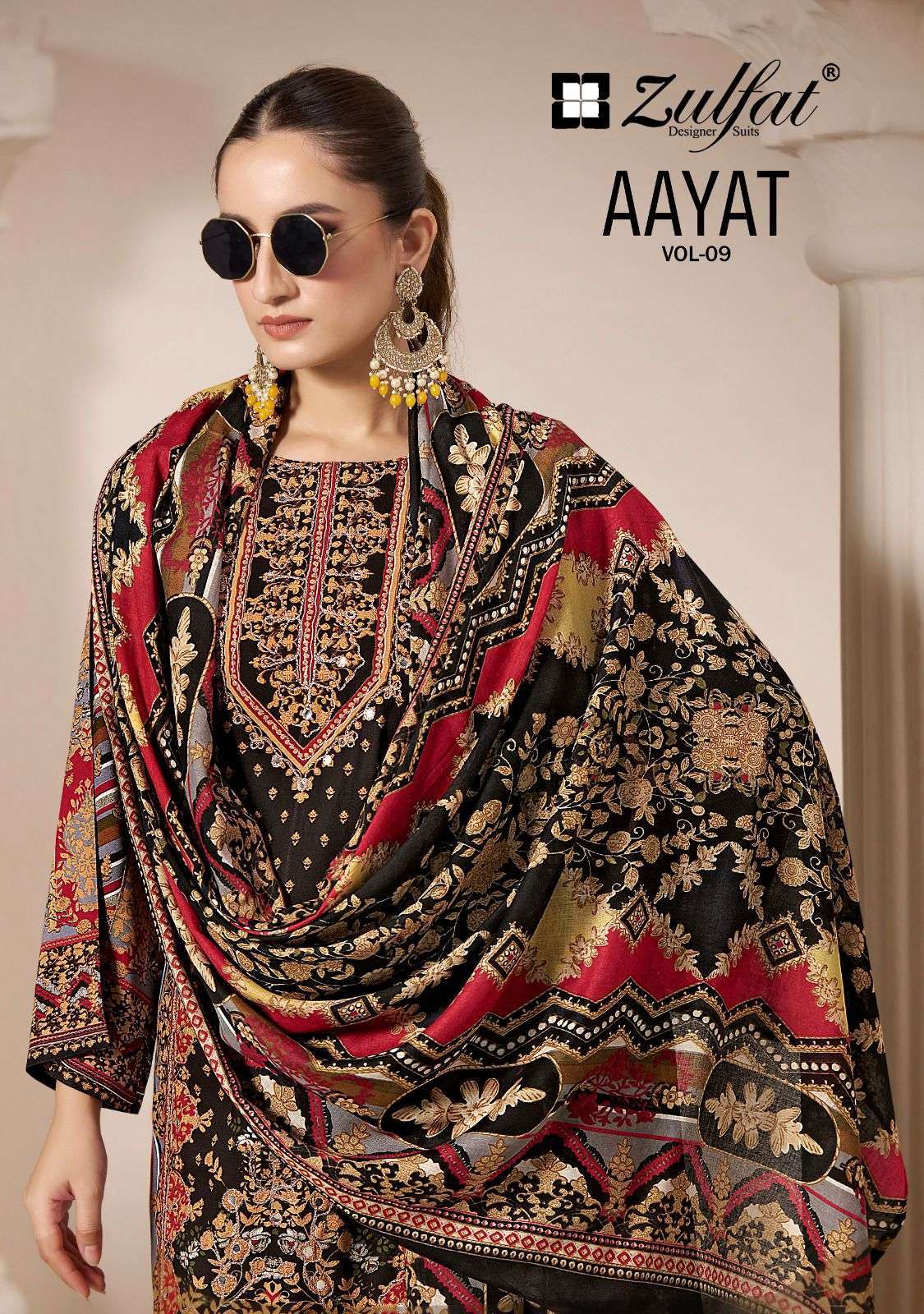 ZULFAT AAYAT VOL 9 FANCY RAYON UNSTITCH SALWER KAMEEZ CATALOGUE WHOLESALE PRICE DEALER 