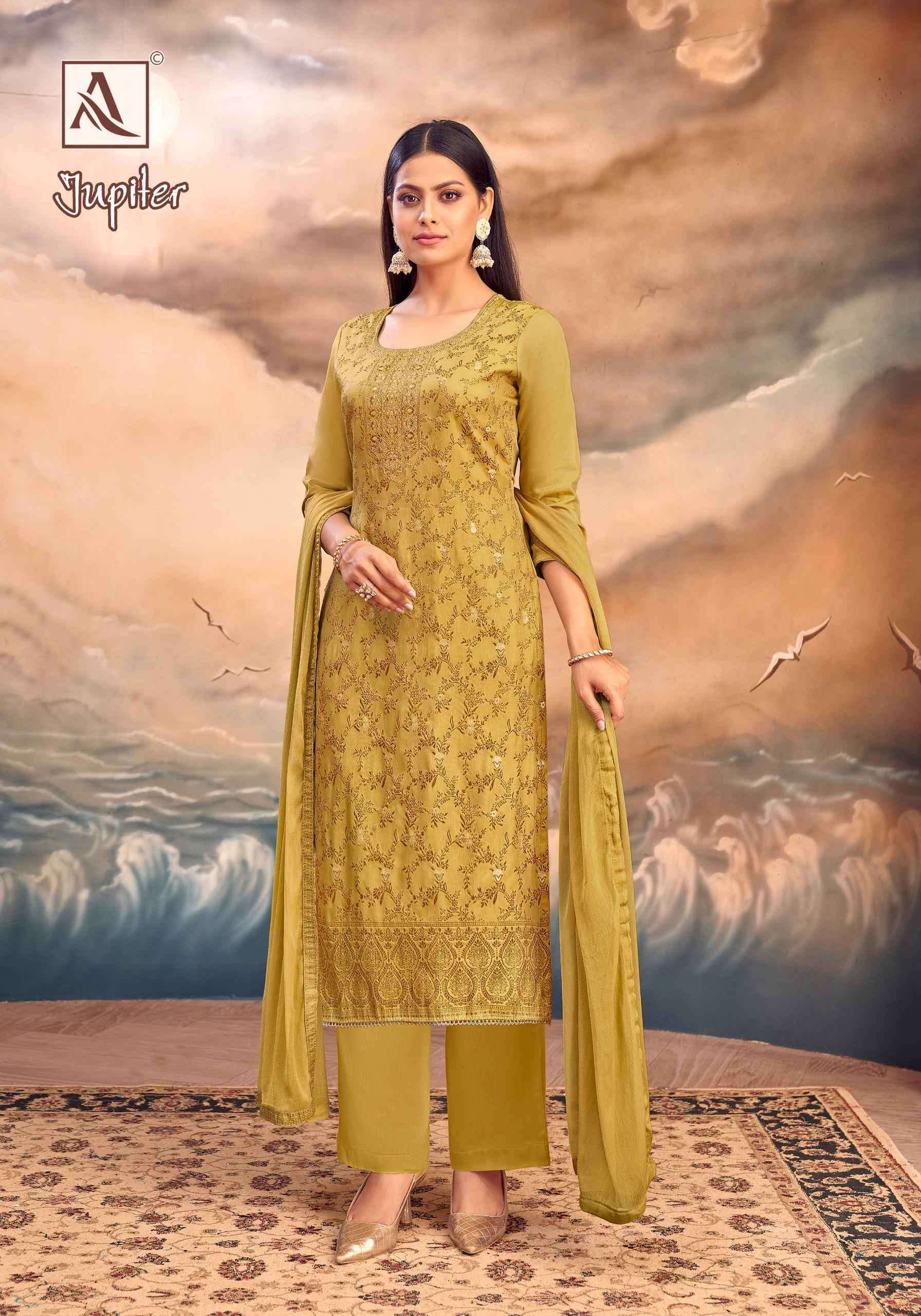 ALOK SUIT JUPITER FANCY MUSLIN JACQUARD DESIGNER SUIT EXPORTER 2025